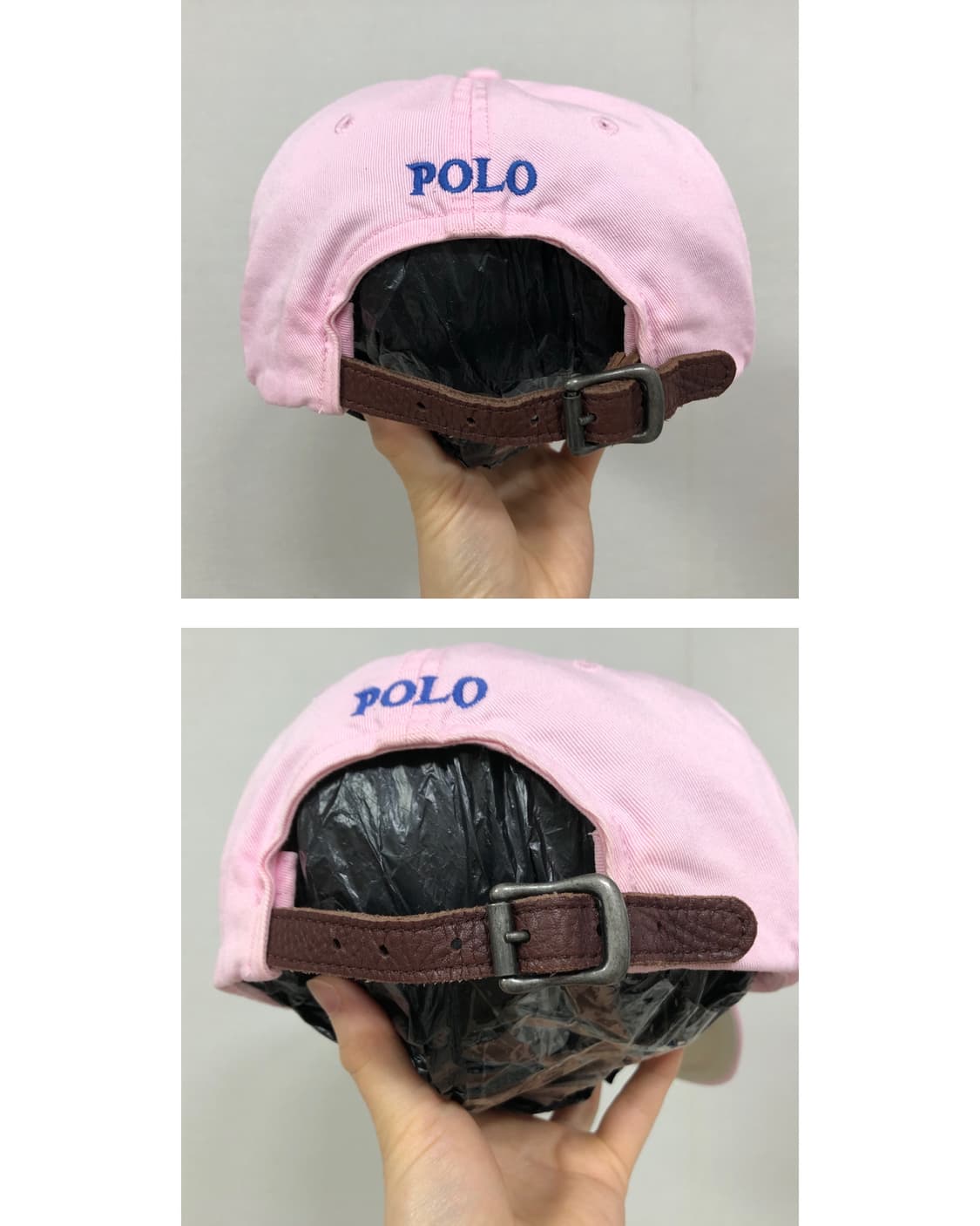 폴로 랄프로렌 가죽스트랩 치노 코튼 볼캡 모자 _ 연핑크 딸기우유 모리걸 상품이미지4