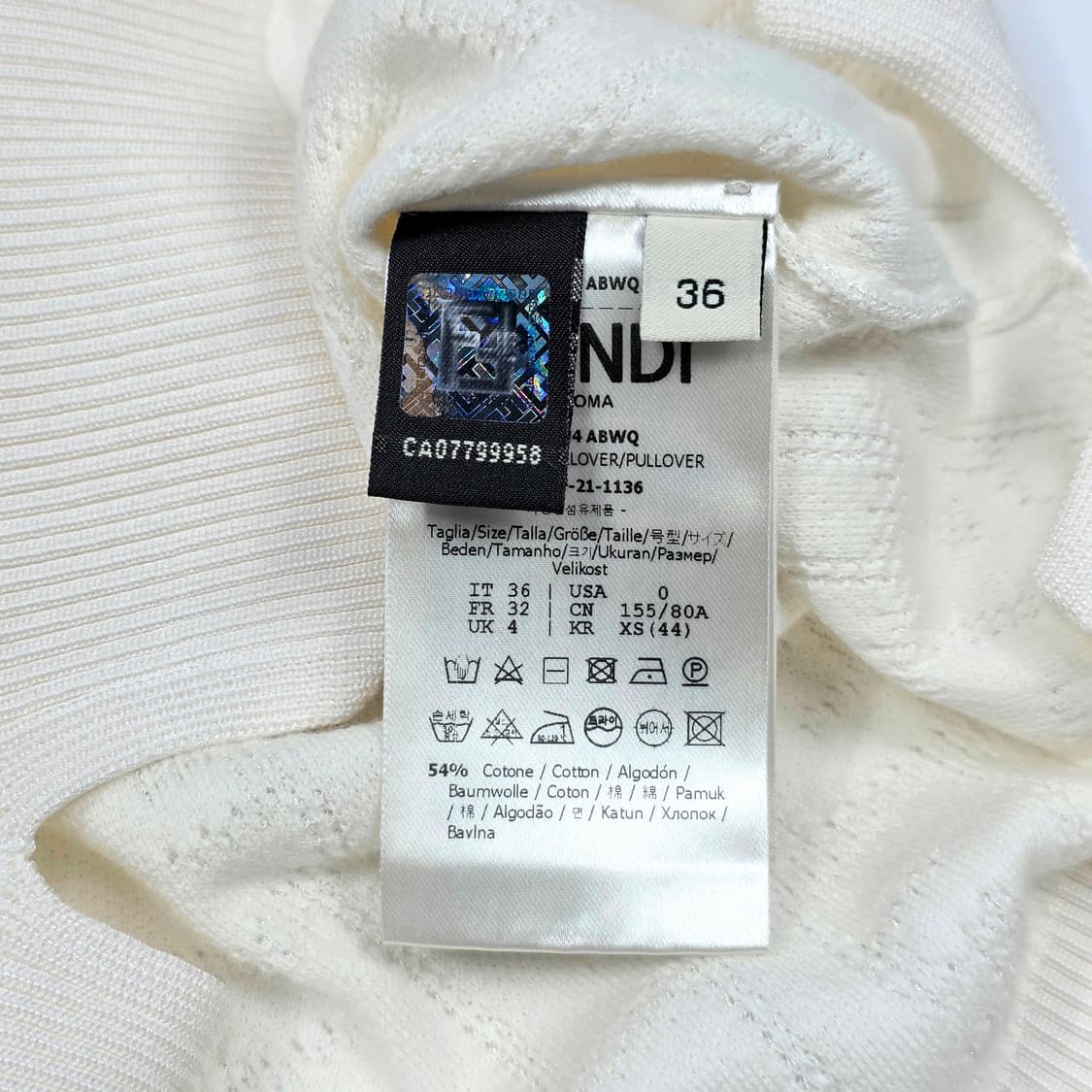 펜디 여성 FF 자가드 올오버 텍스처드 반팔니트 상품이미지5