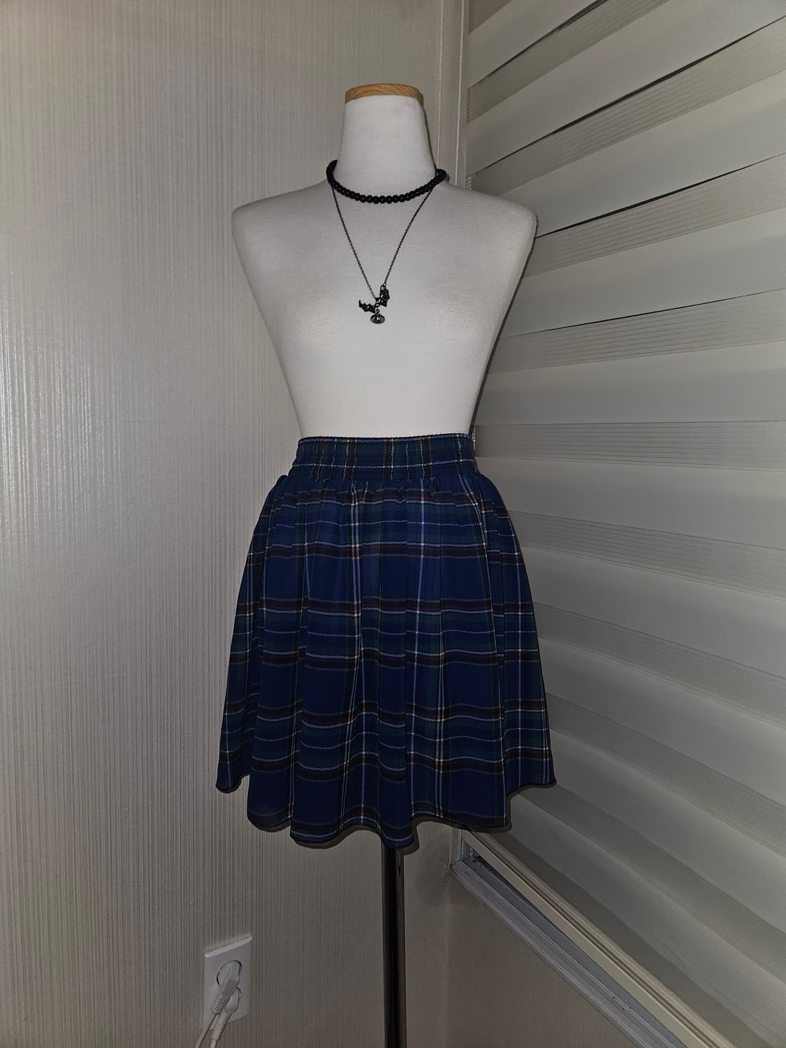 american apparel 블루체크 프레피 스커트 상품이미지1