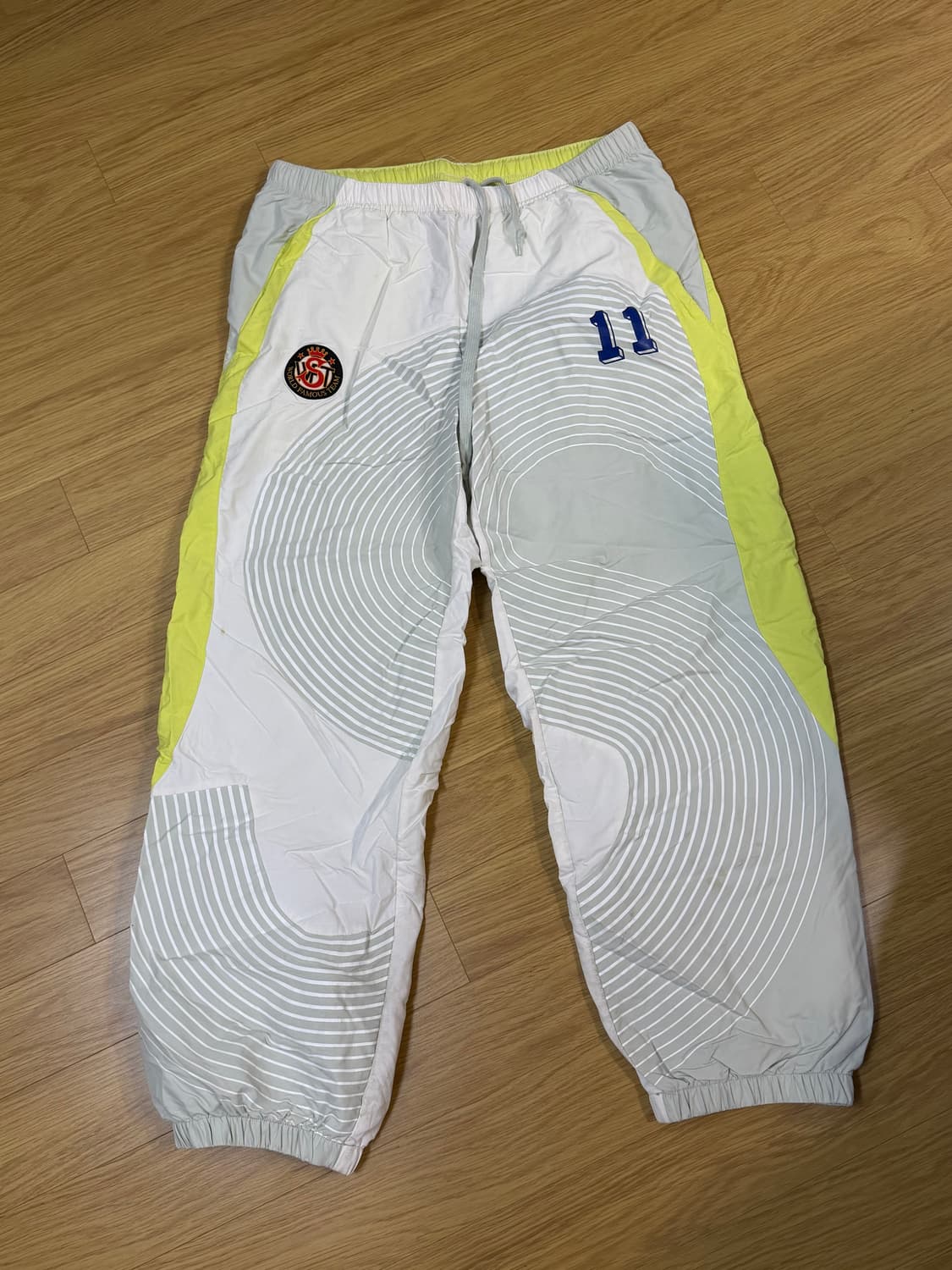 슈프림 24FW S 로고 트랙 팬츠 화이트/옐로우 M 상품이미지2