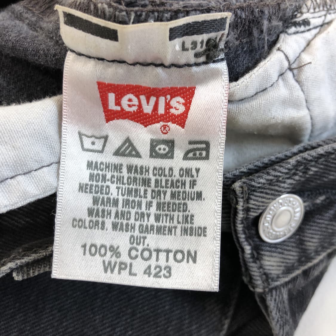 00s 리바이스 501 스트레이트 레그 흑청데님진 31-32  상품이미지6