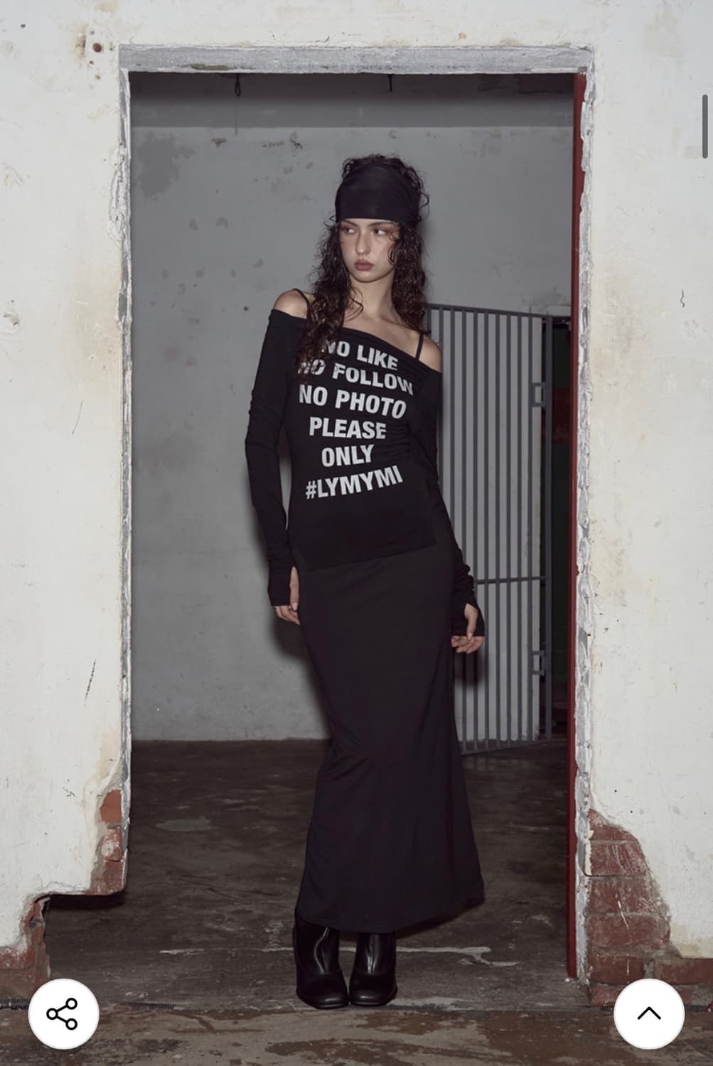 플리즈노팔로우 플노팔 케이시 오프숄더 티 블랙 상품이미지2