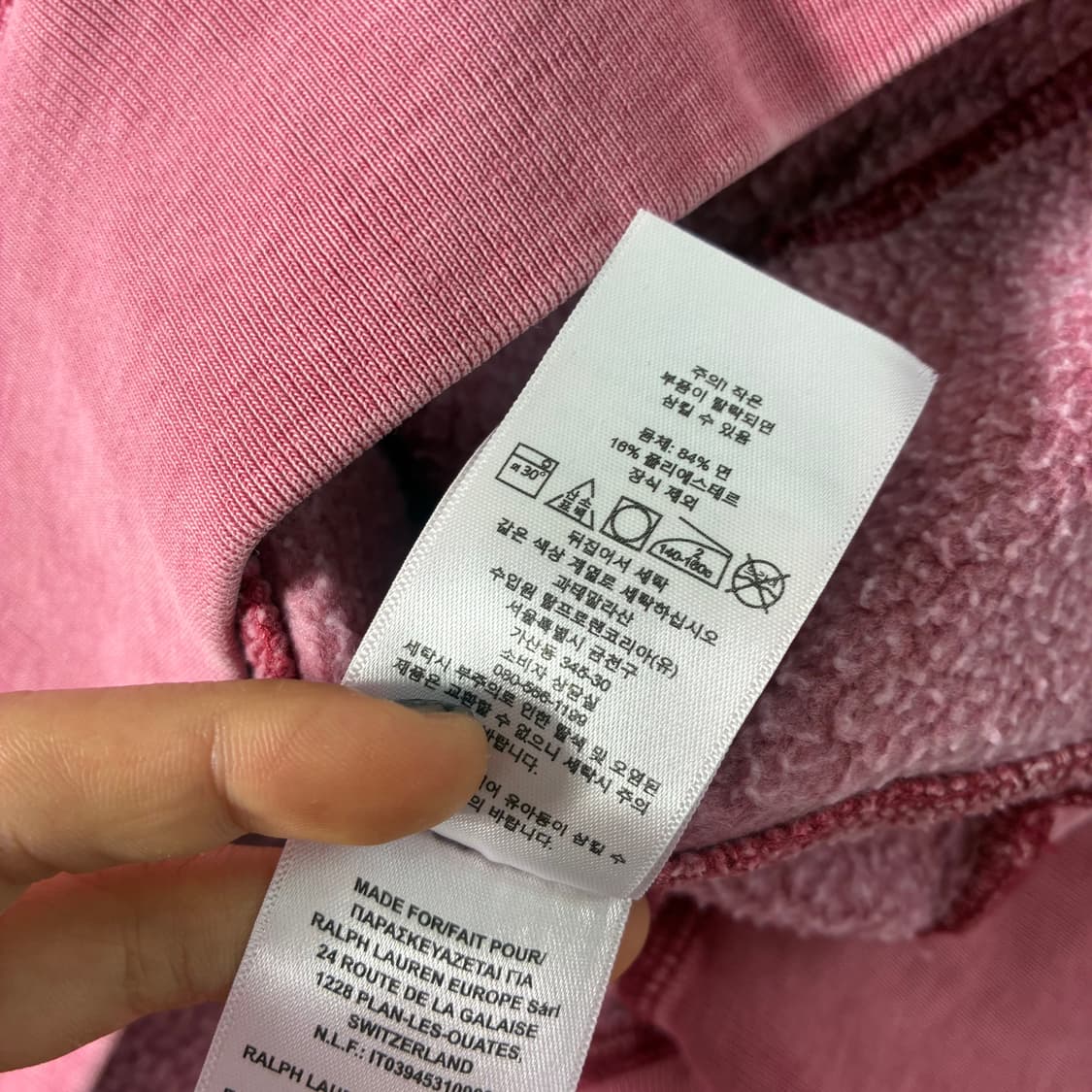 Polo  폴로 랄프로렌 자수 코튼 핑크 후드티  상품이미지5
