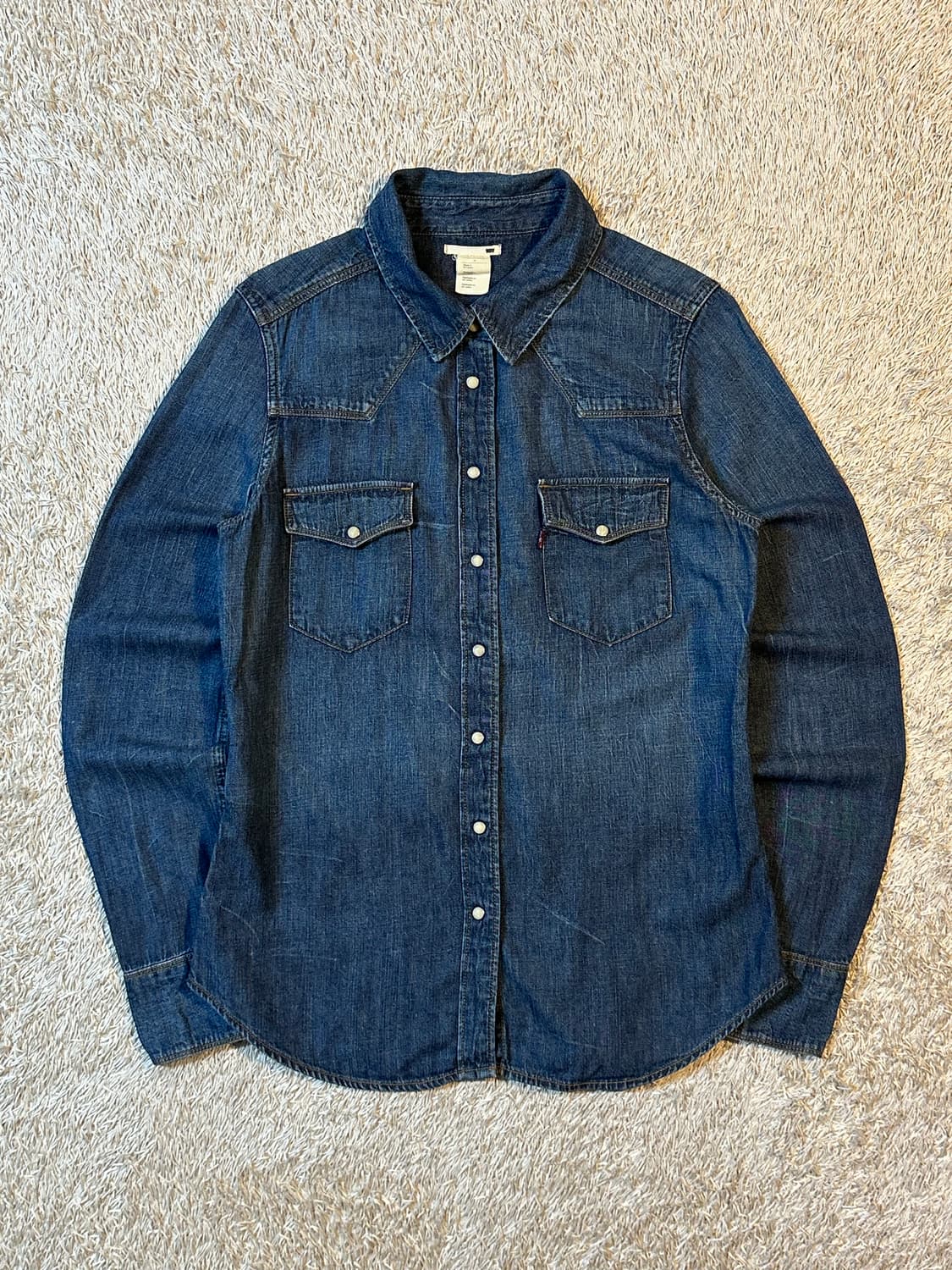 리바이스 LEVI'S 웨스턴 투포켓 데님 셔츠 진청 상품이미지1