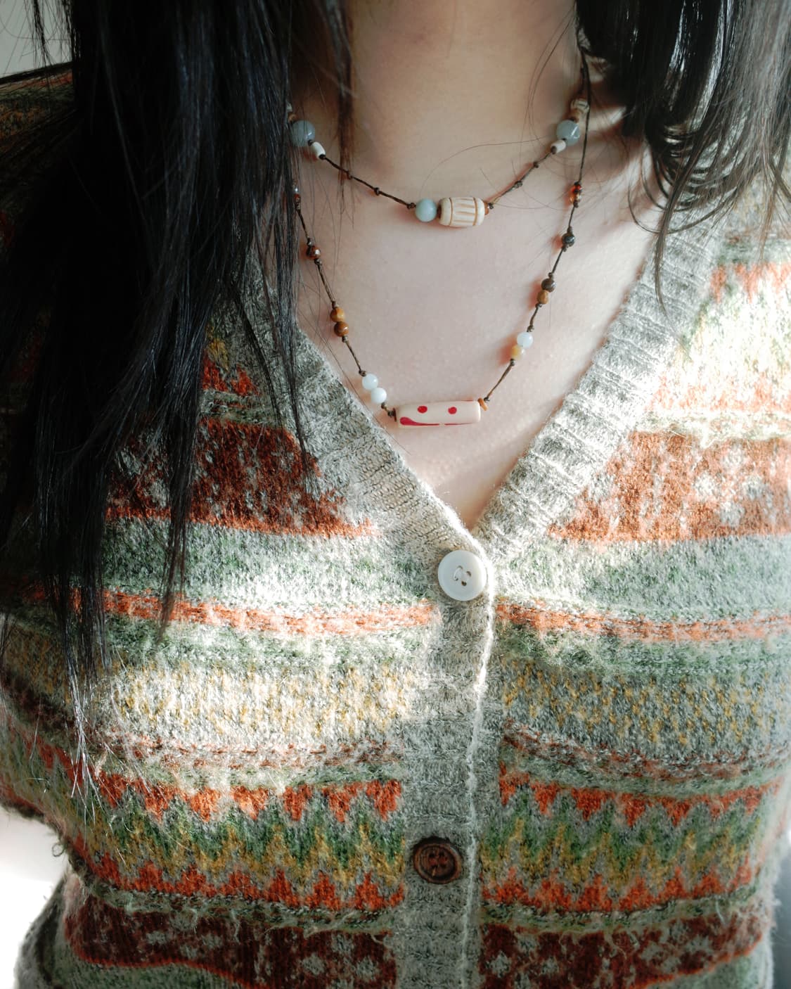 (only one) mint stripe necklace 목걸이 상품이미지1