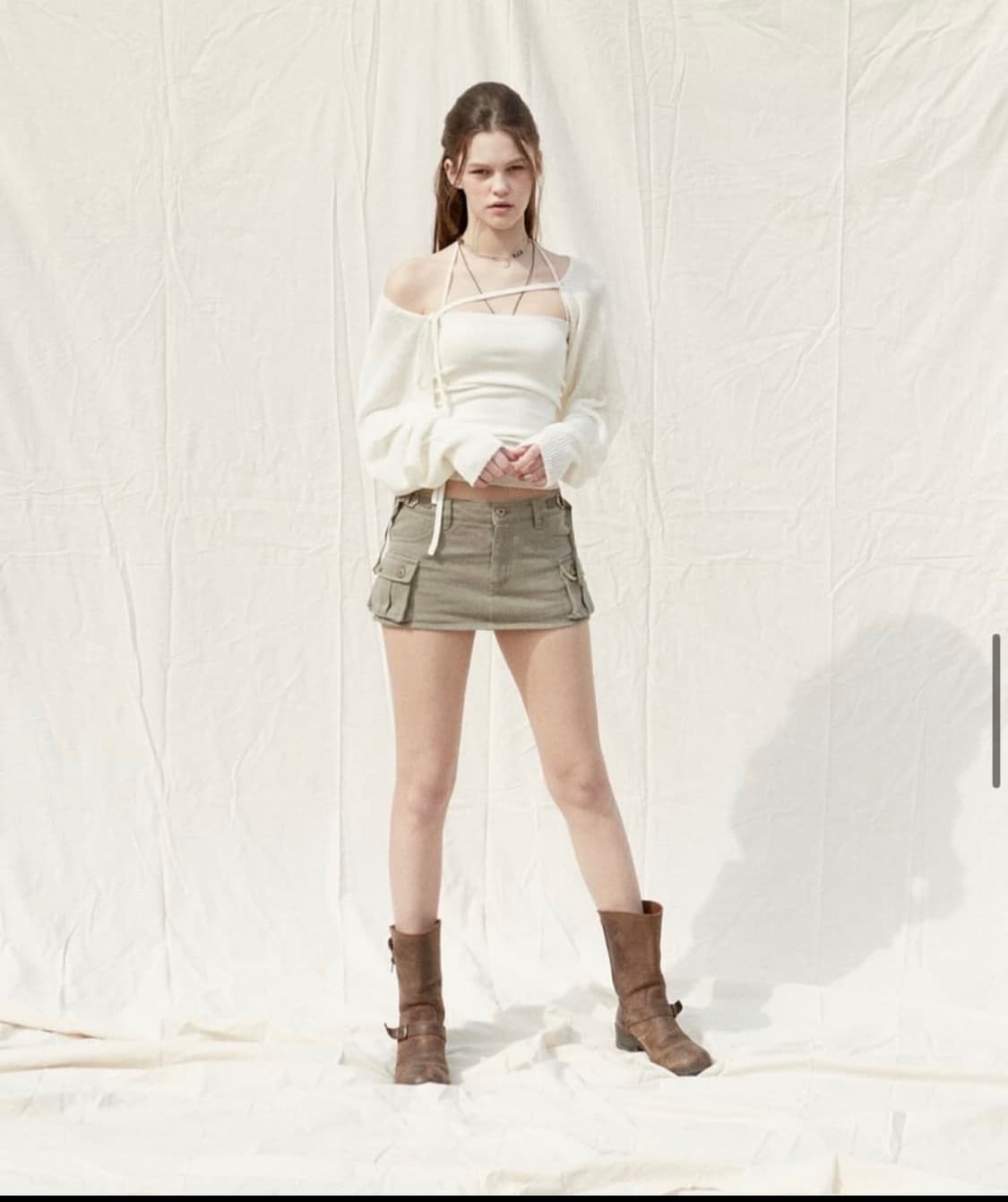 페인오어플레져 pain or pleasure 주리 카키 스커트 상품이미지1