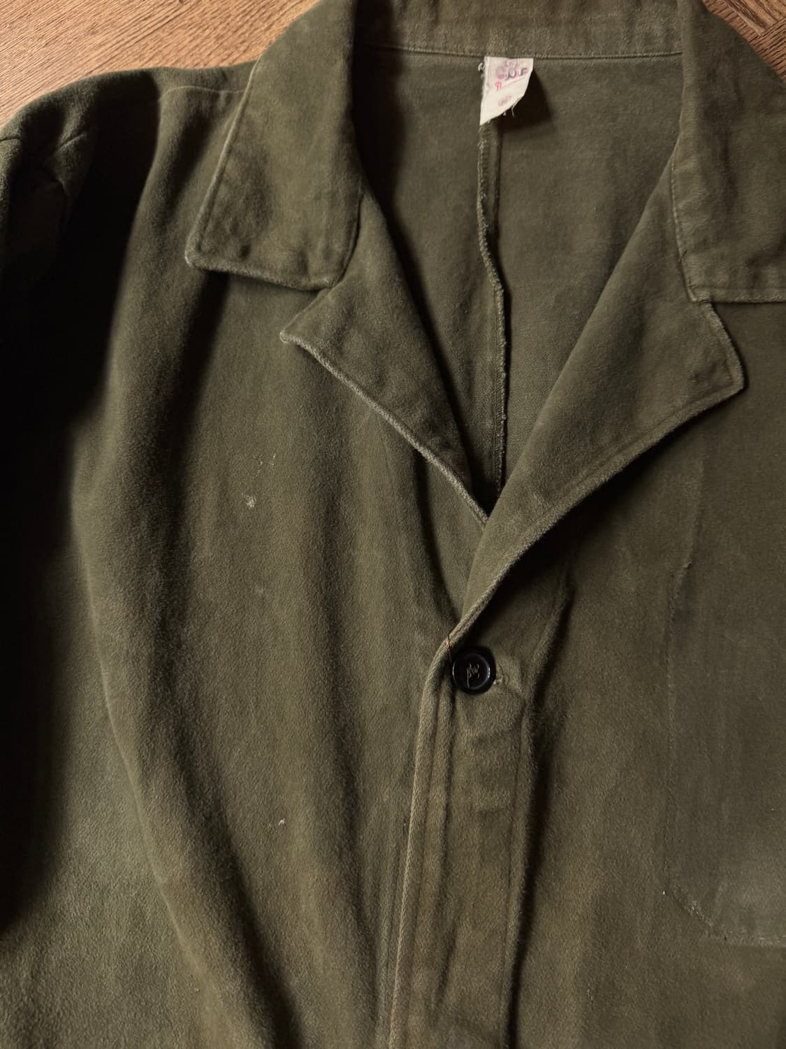 [2XL]90's 빈티지 페이딩 몰스킨 베드포드 타입 프렌치 워크 자켓 상품이미지3