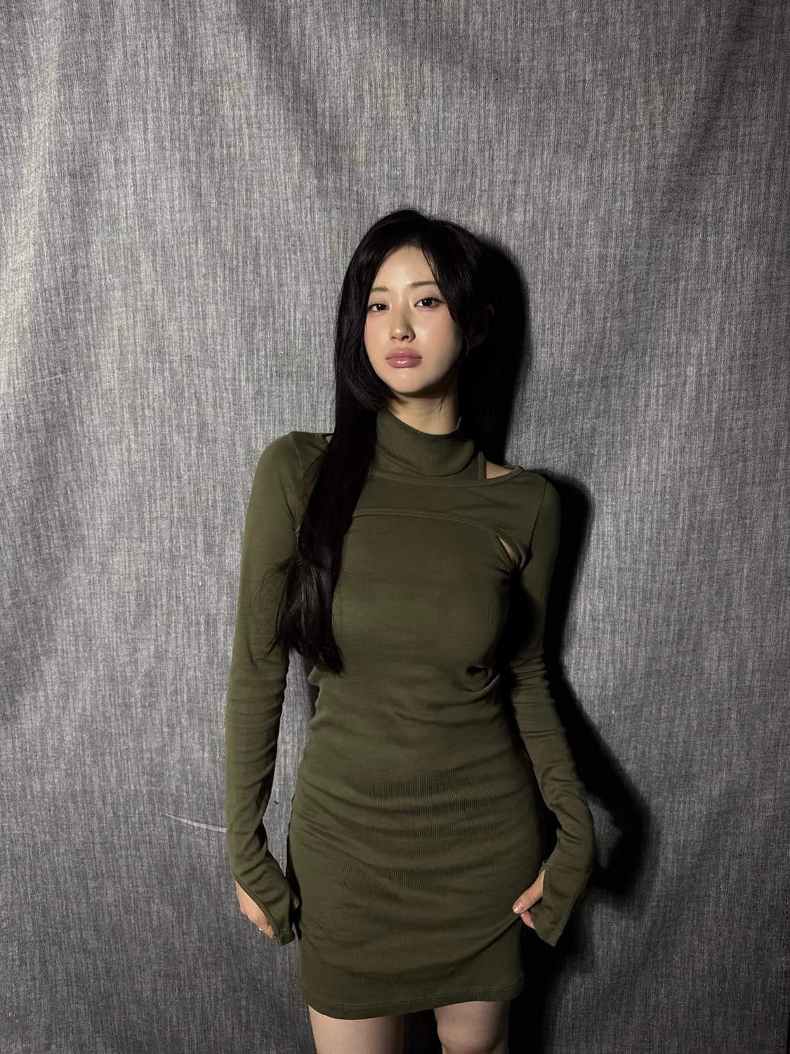 헬무트랭 그린 리브 니트 미니드레스 상품이미지2