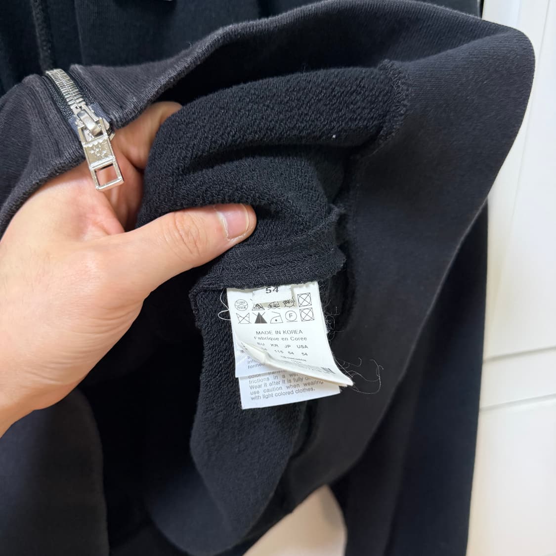 A / 54 (105-110) 우영미 백로고 후드집업 블랙 상품이미지5