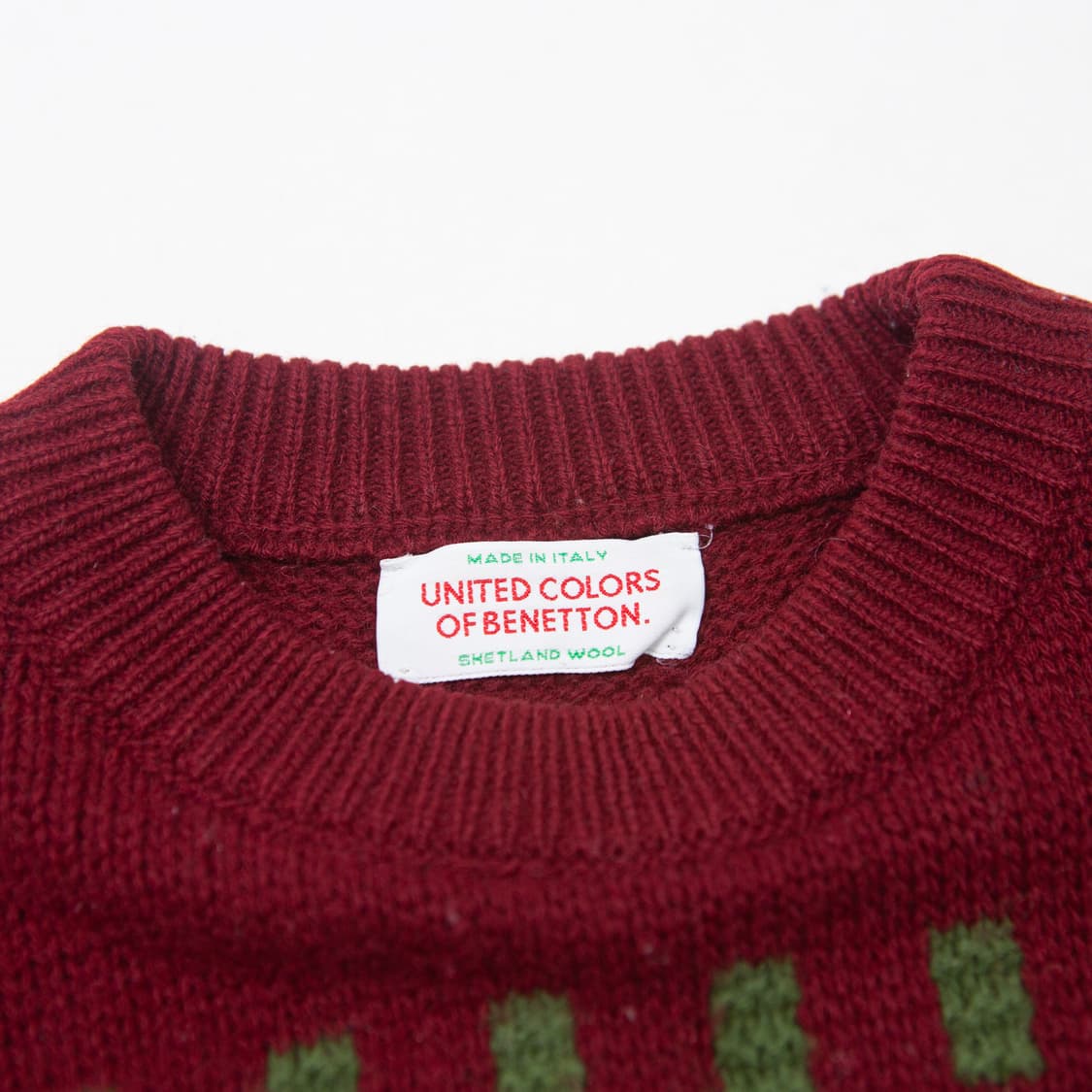 90s 베네통 쉐틀랜드 울 니트 스웨터 상품이미지2
