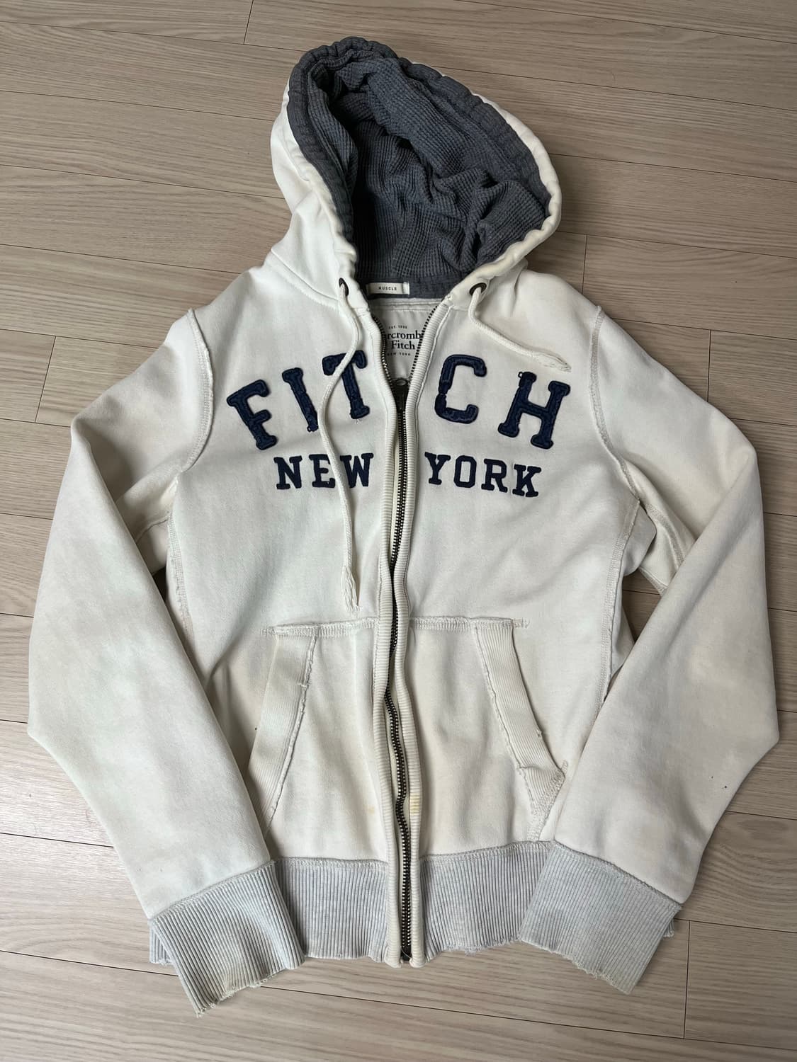 아베크롬비 아이보리 기모 후드집업 L 상품이미지1