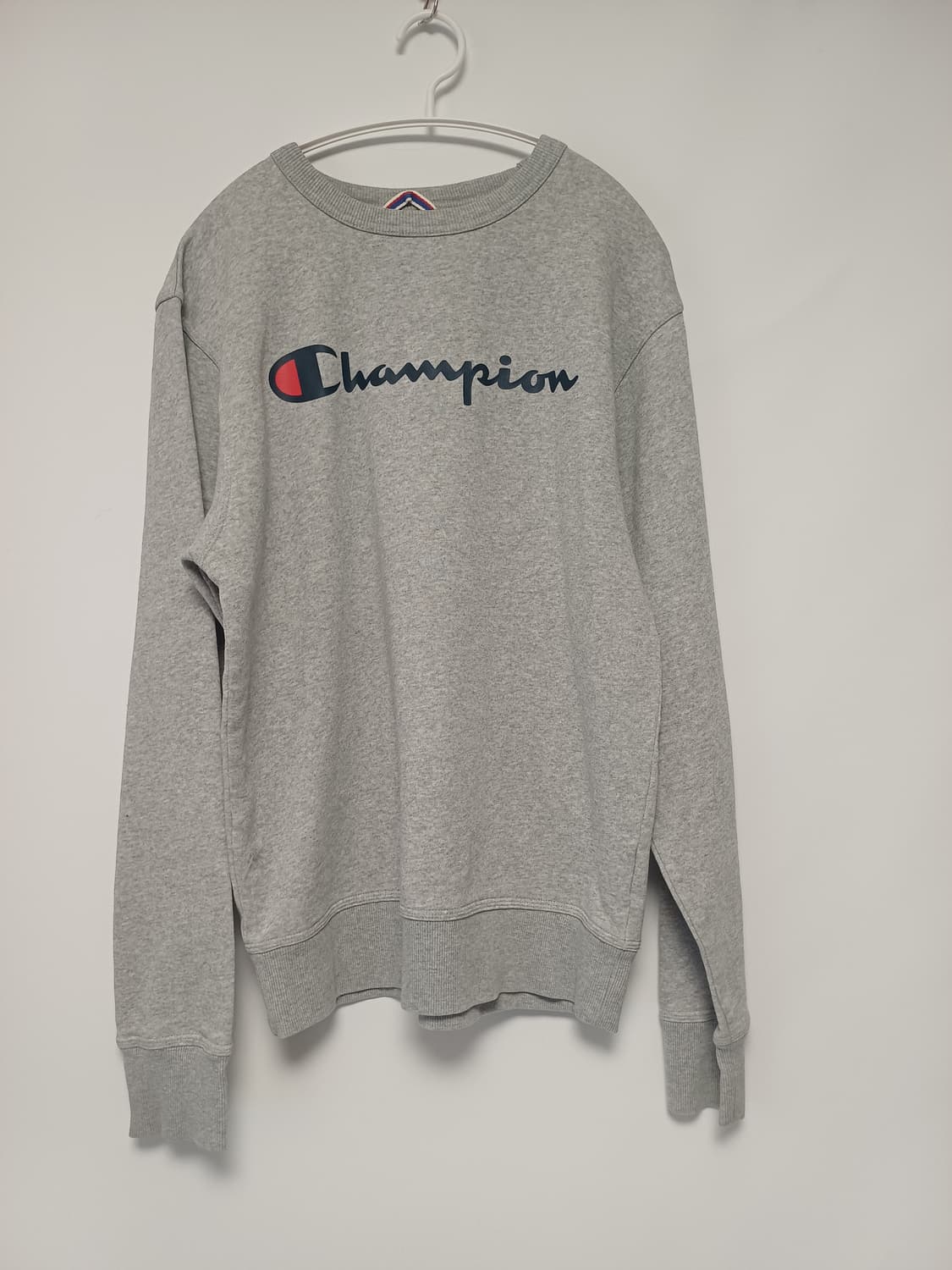 [L] 챔피언 파워블렌드 스크립트 로고 맨투맨 (그레이) 상품이미지1