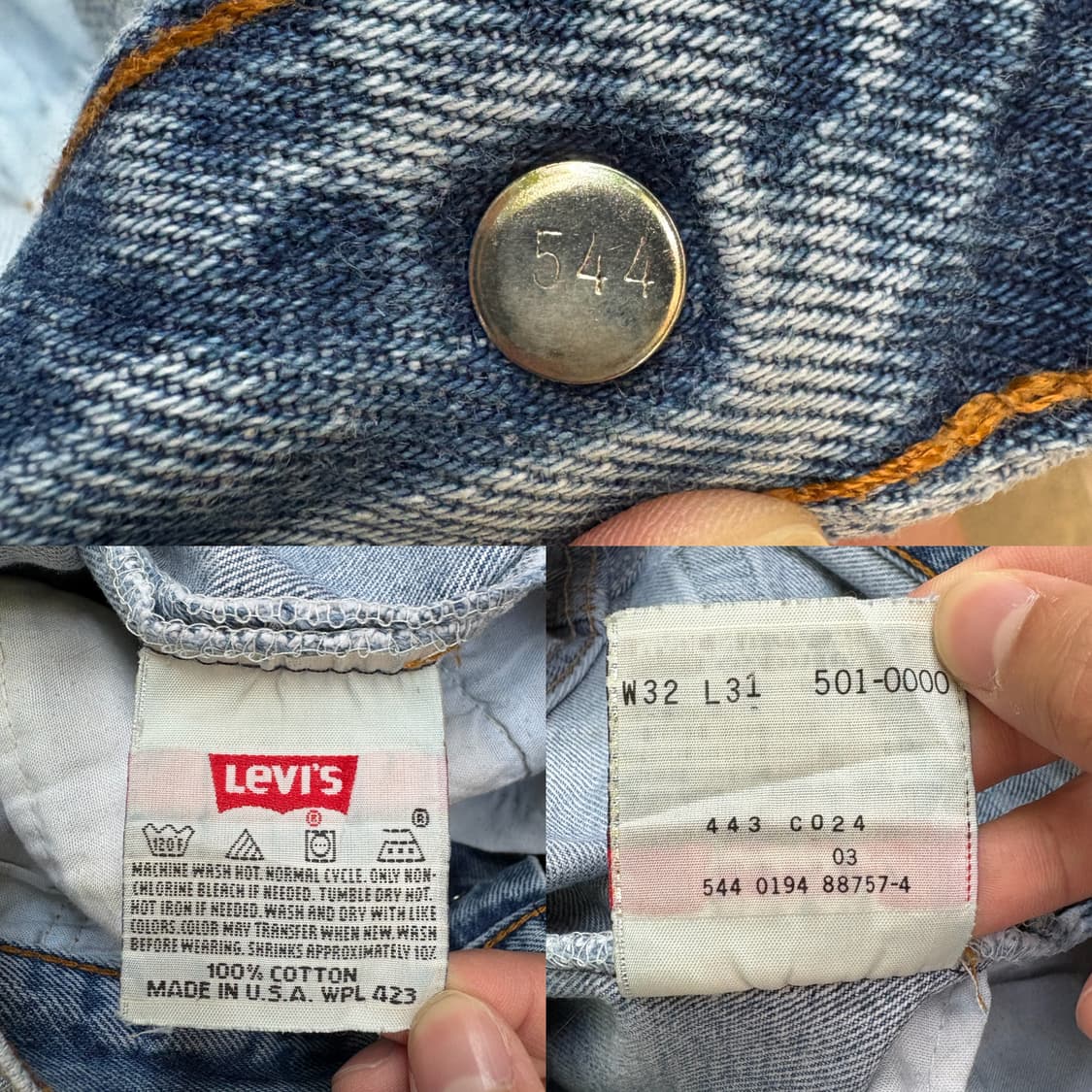 90s USA 리바이스 Levi’s 501XX 데님 팬츠 상품이미지10