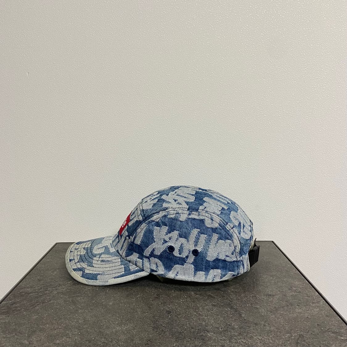 슈프림 워시드 데님 레드 박스로고 캠프캡 모자 상품이미지2