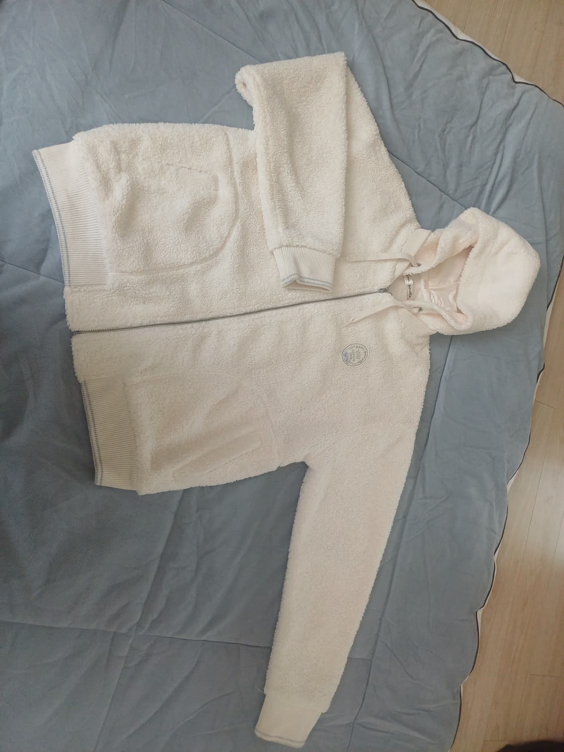 pom ponette 아이보리 후리스 후드집업 S~M 상품이미지2