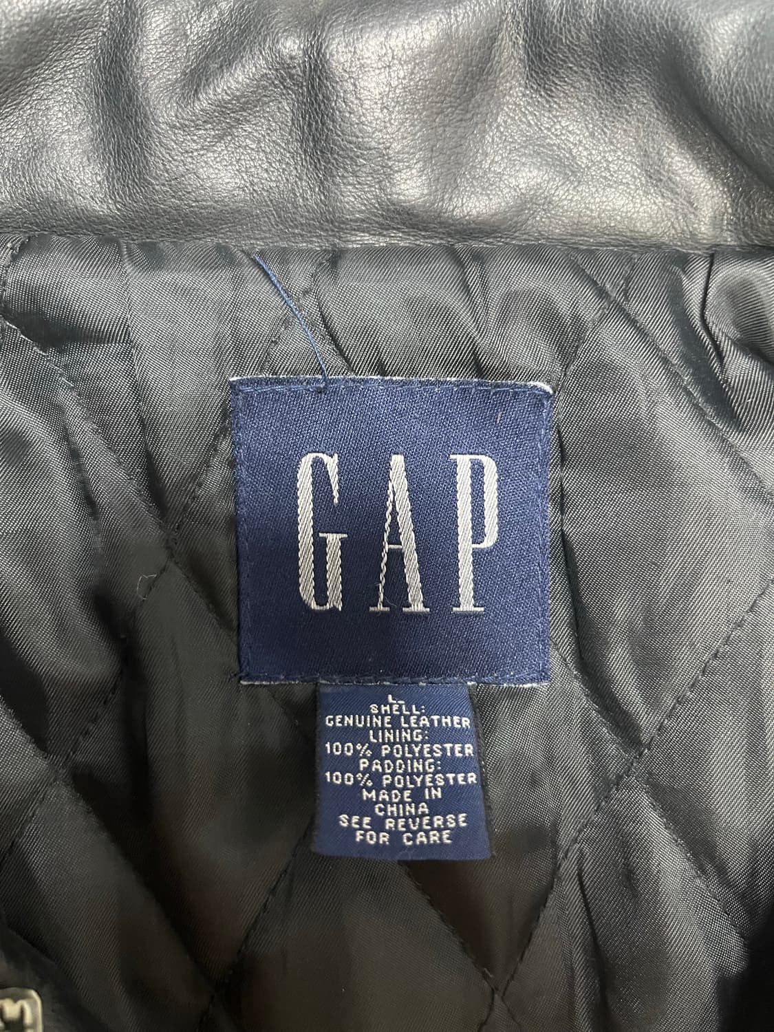 90s 올드갭 레더 카코트 블랙 L 상품이미지3