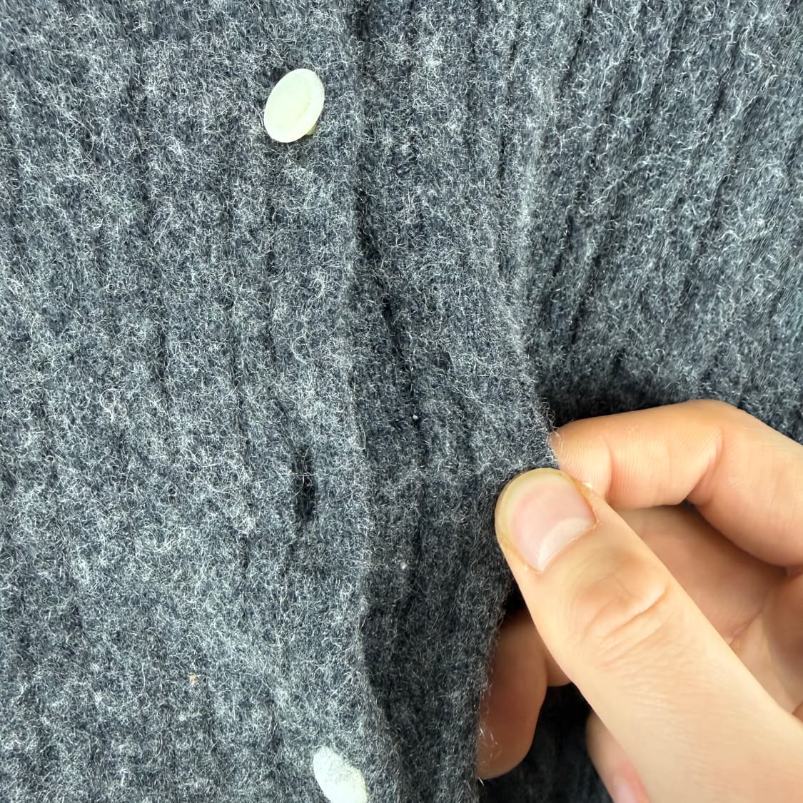 M) 랄프로렌스포츠 울 캐시미어 혼방 크롭 가디건 차콜 상품이미지6