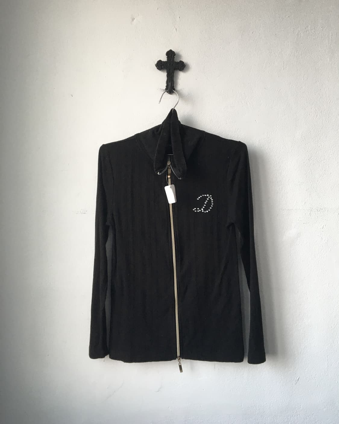 Ribbed high neck zip up 상품이미지1