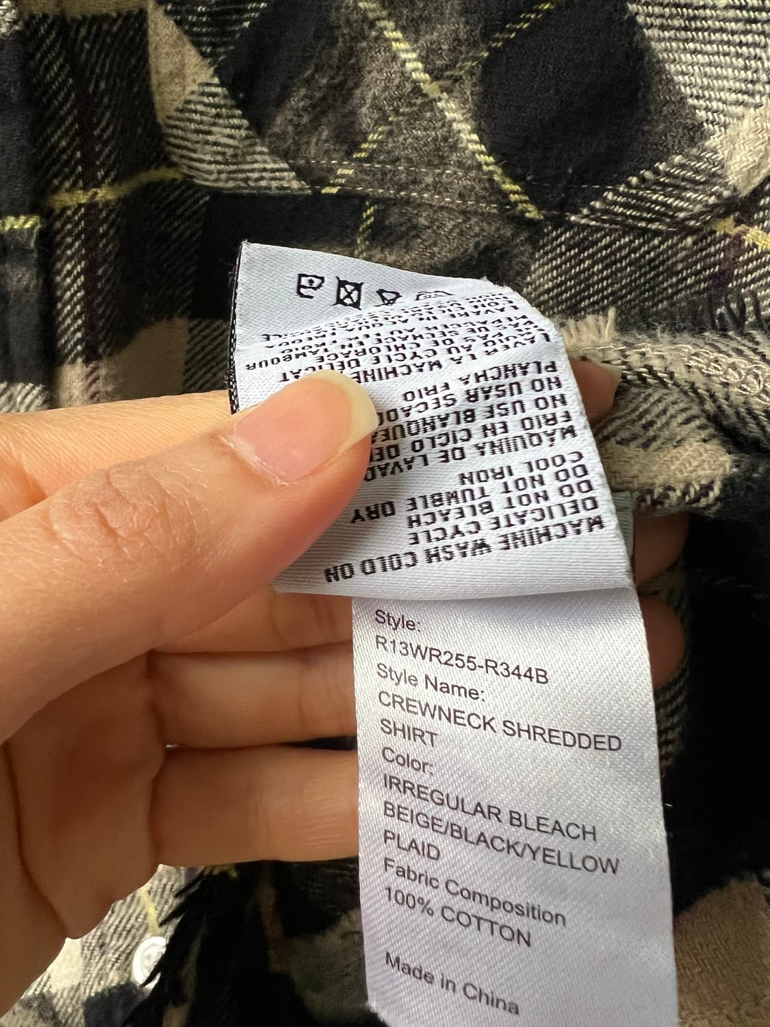 R13 알써틴 체크 셔츠 상품이미지7