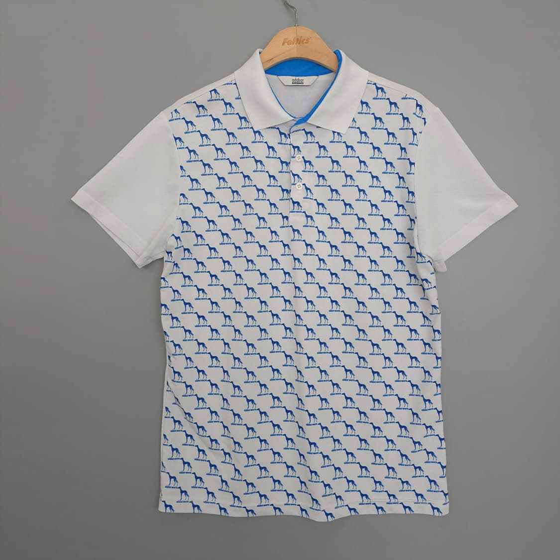 아다바트 Adabat WHITE 도그 패턴 골프 카라 반팔티 100 상품이미지1