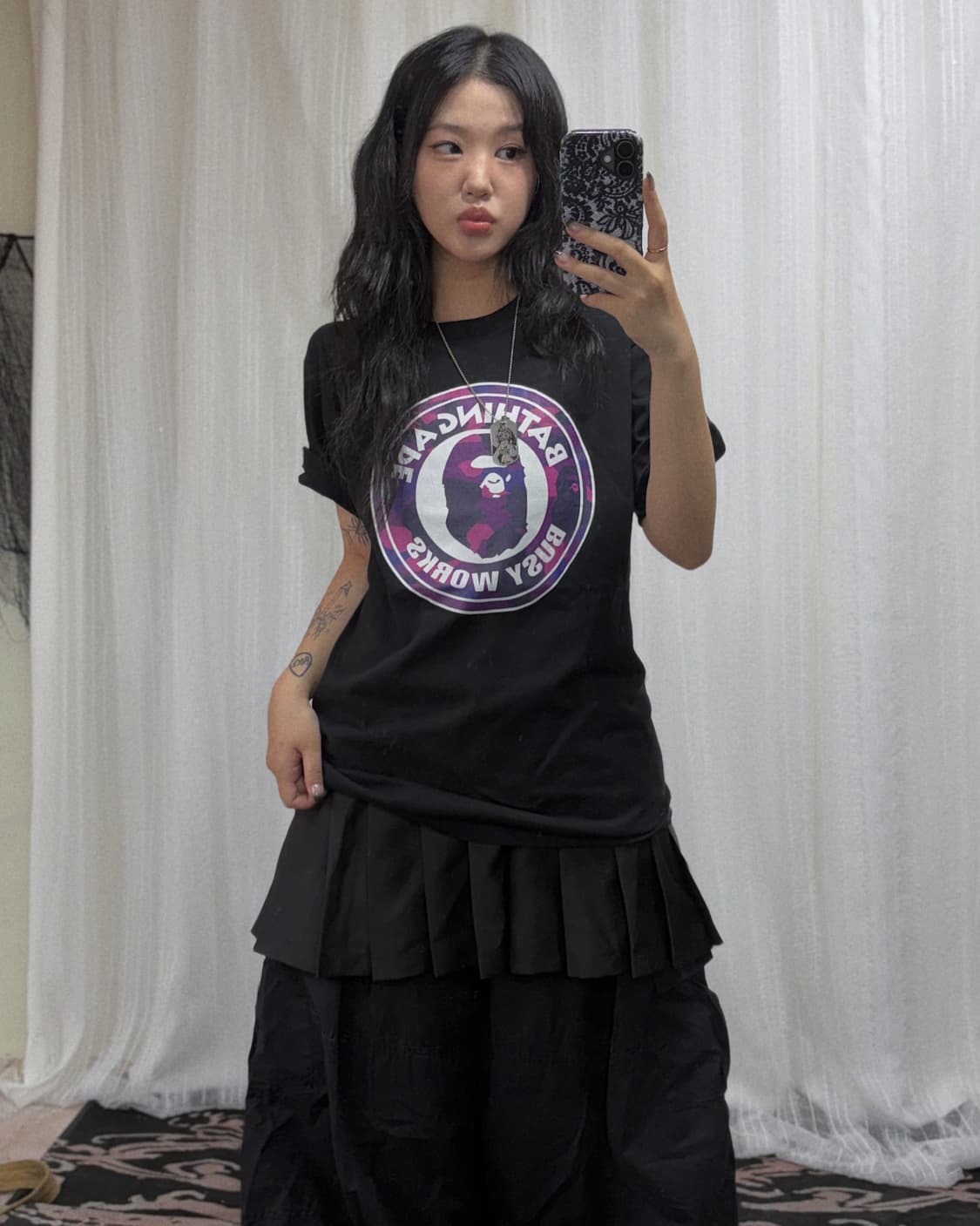 베이프 비지 웍스 퍼플 카모 티셔츠  상품이미지1