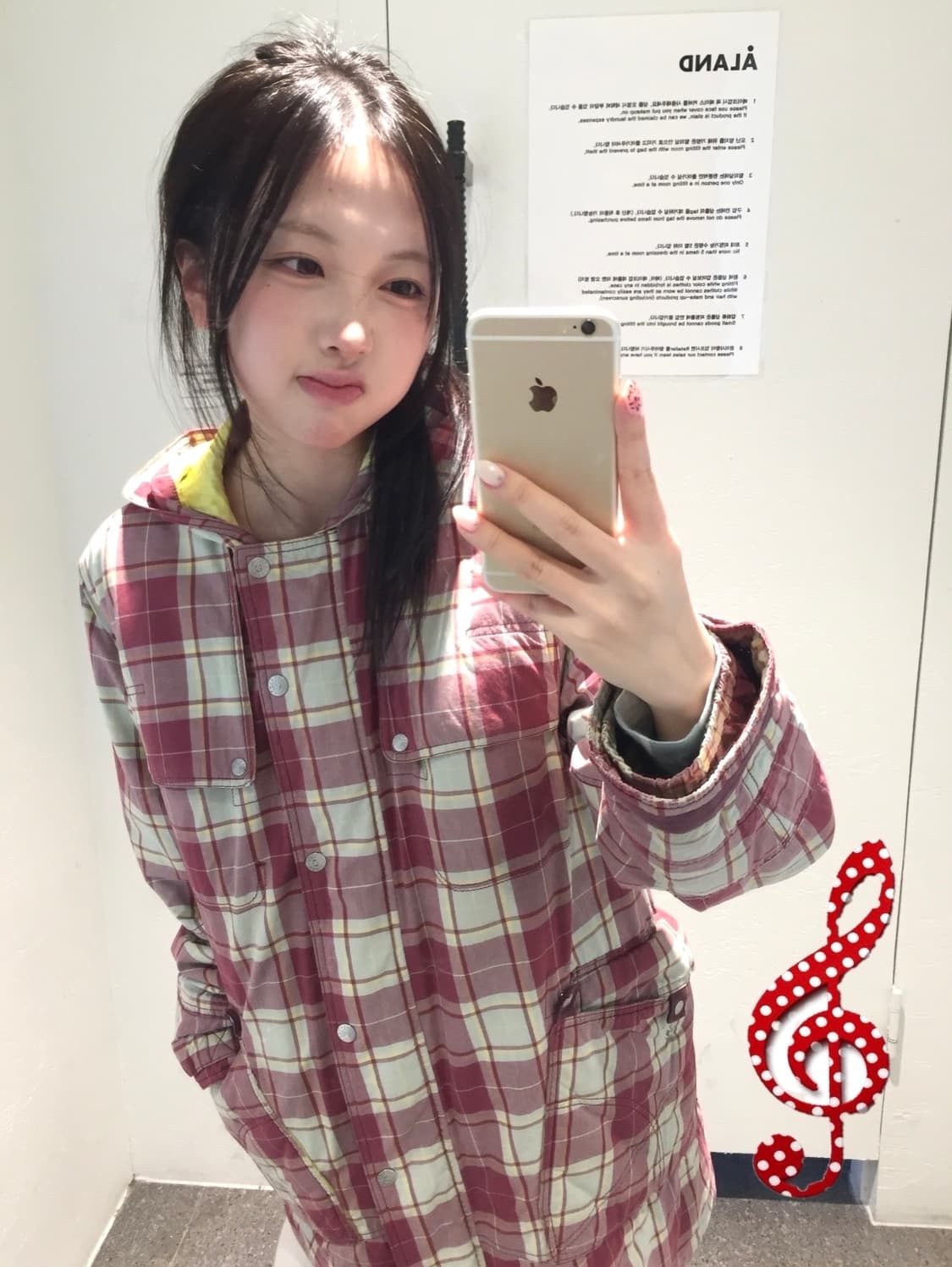 빈티지 딸기 체크 패딩 상품이미지1