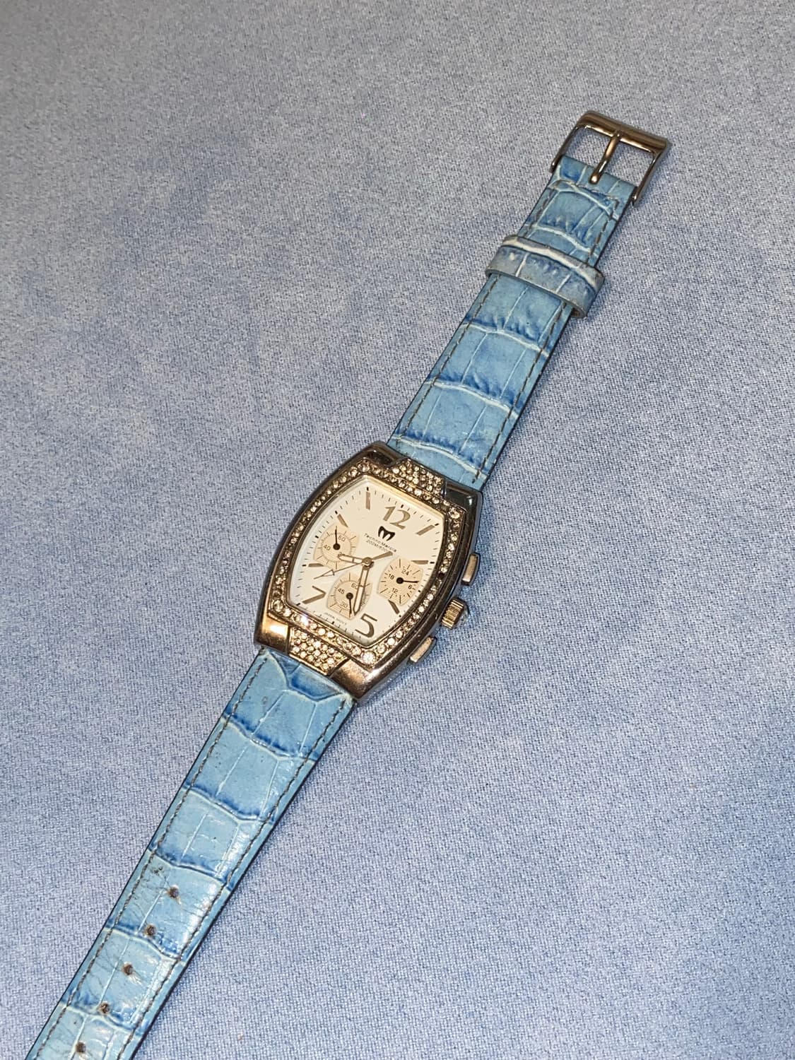 Blue Cubic Vintage Leather watch 🩵💎 상품이미지1