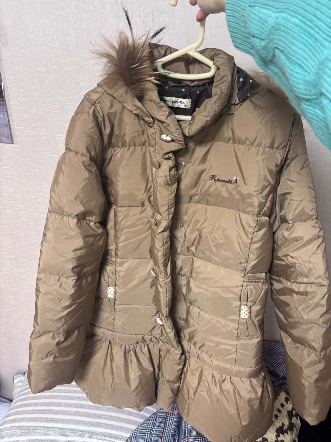 Pom ponette 라떼갸루 도트 패딩 원피스 히메갸루 러블리 로걀 상품이미지1