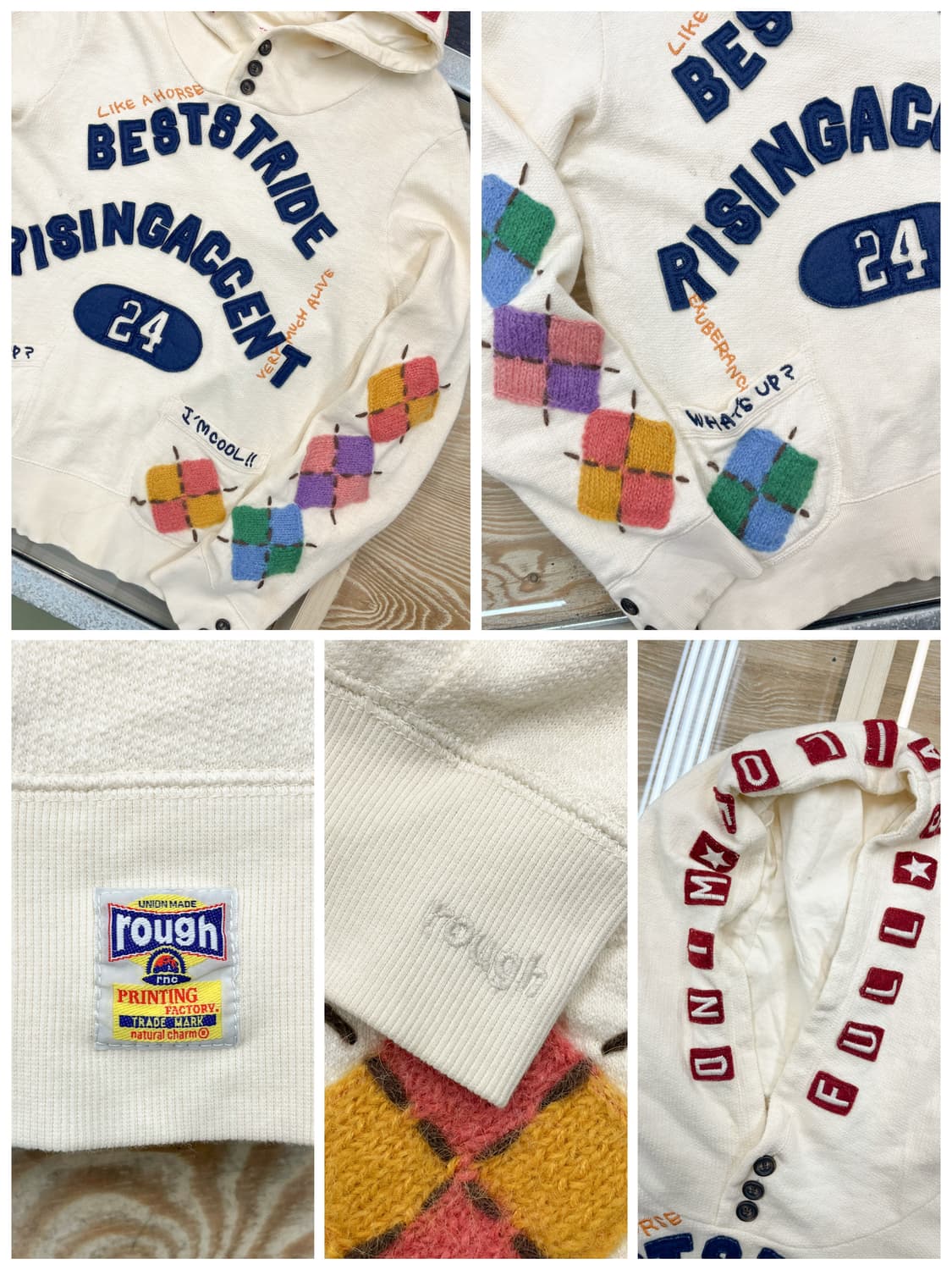 Rough 아가일 엠브로이더드 후디 상품이미지4