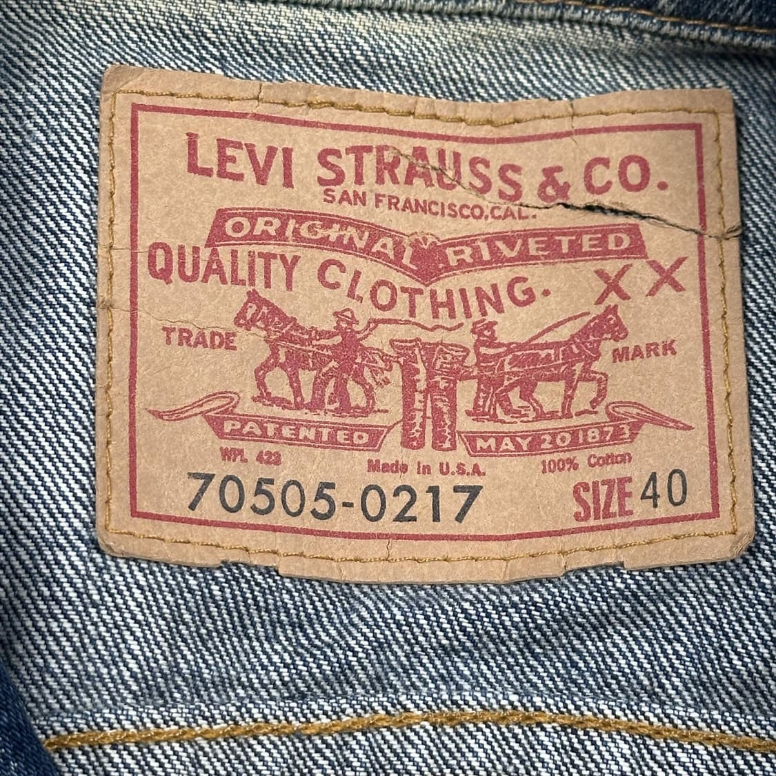 리바이스 오리지널 USA 워싱 데님 트러커자켓 (40사이즈) 상품이미지7