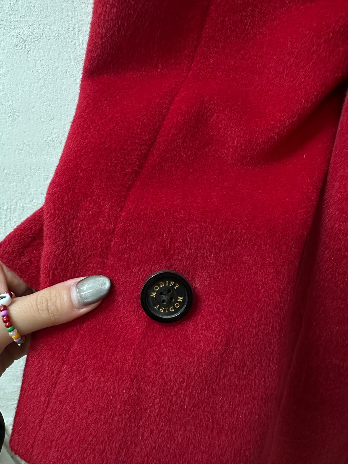 일본빈티지 레드 폭스퍼 앙고라 울 혼방 더플 떡볶이 코트 상품이미지4