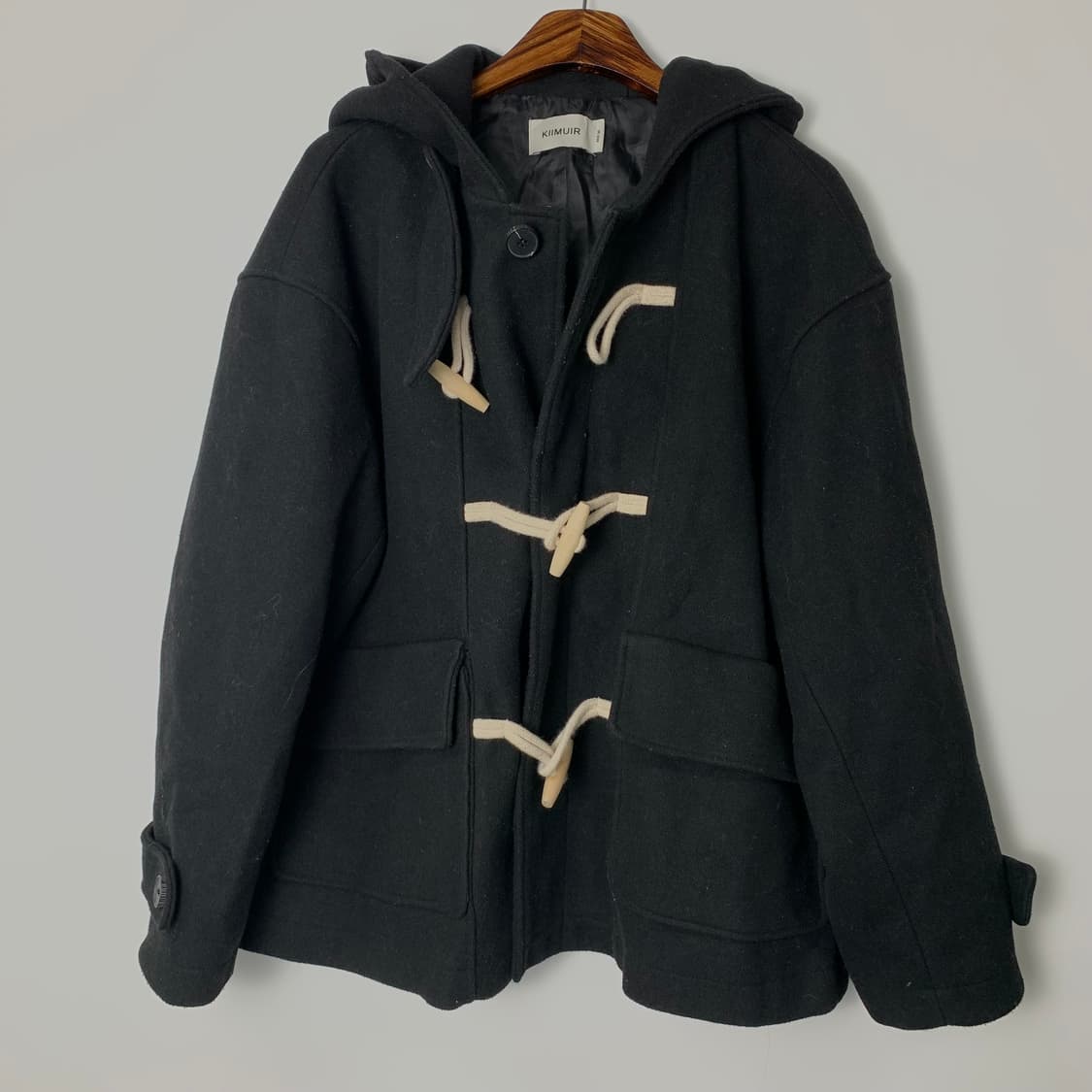 키뮤어 블랙 하프 더플 코트 상품이미지2