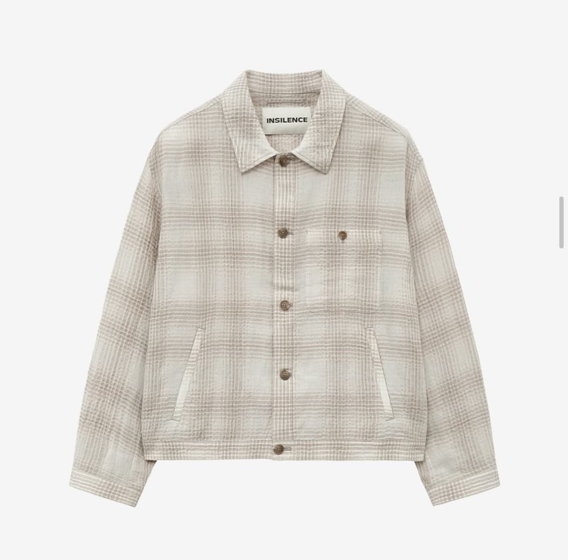 인사일런스 린넨 체크 자켓 BEIGE CHECK L사이즈 상품이미지1