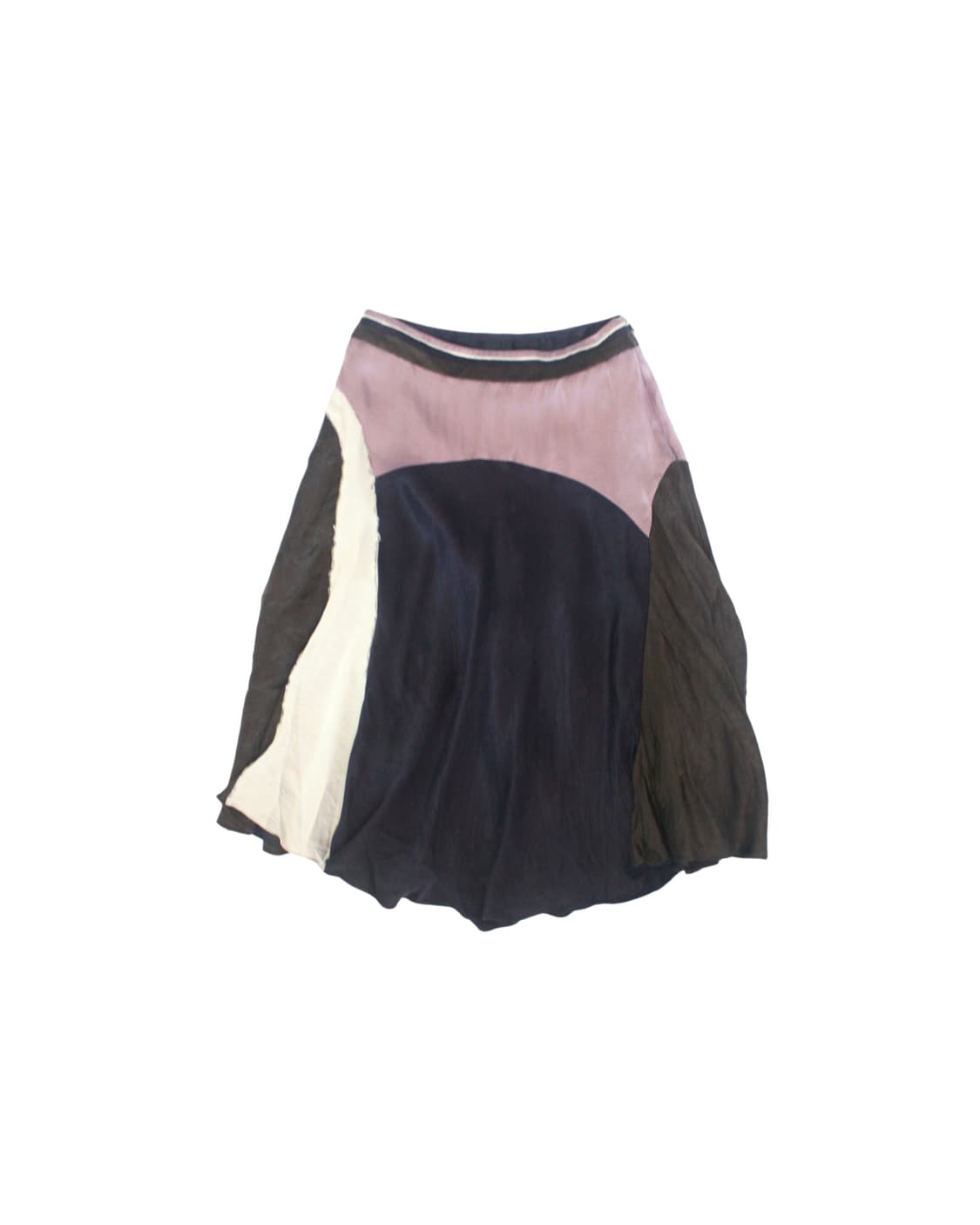 Curved Panel Contrast Satin Long Skirt4 상품이미지2