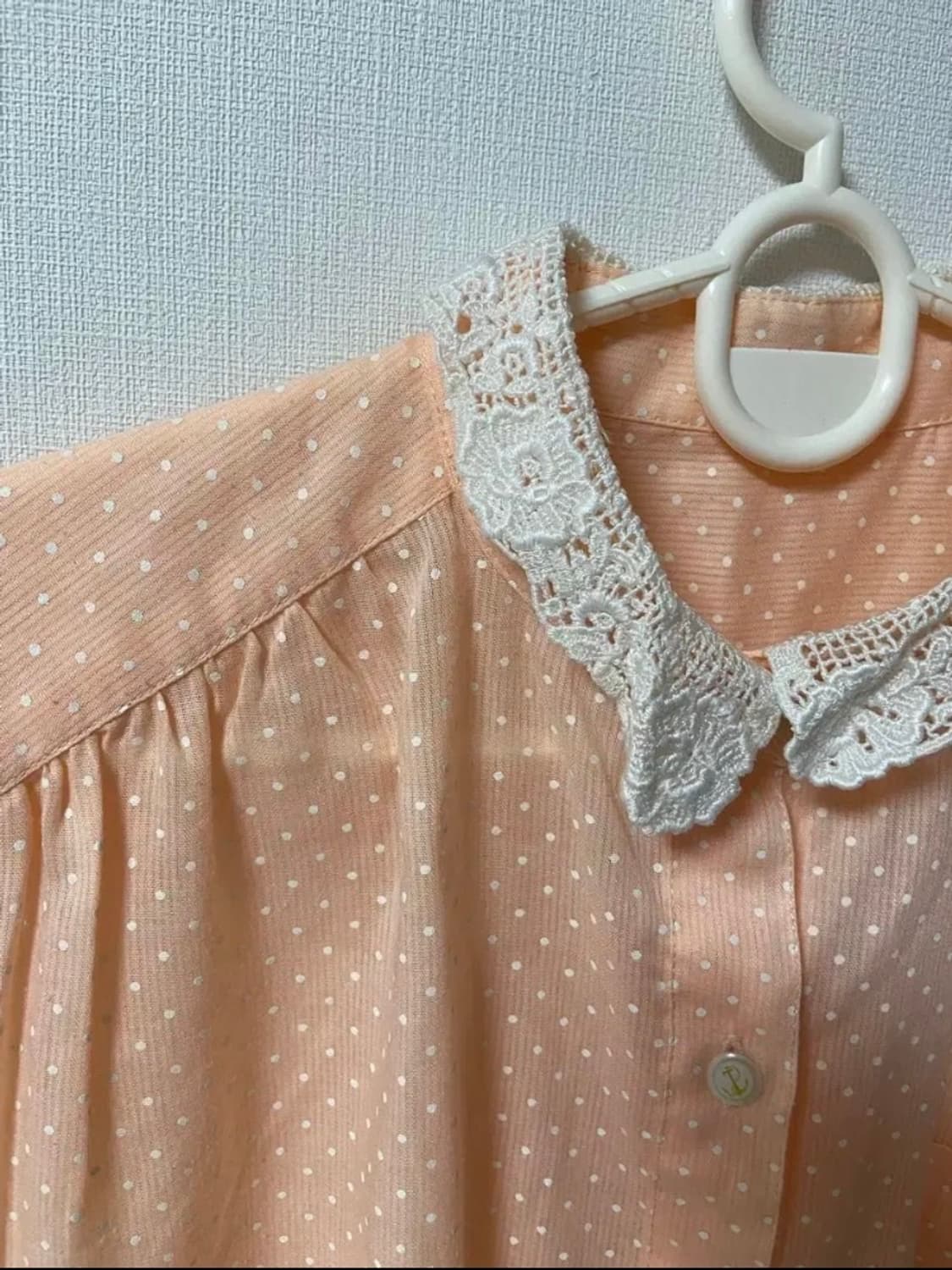 빈티지 모리걸 히메갸루 도트 레이스 민소매 블라우스 상품이미지2