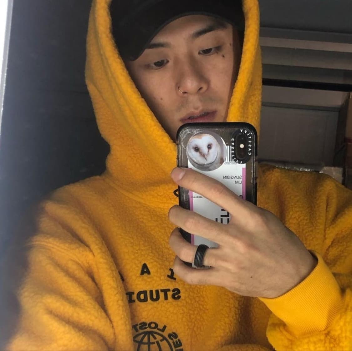 아이앱 스튜디오 x LMC 보아 플리스 후드티 옐로우 L 상품이미지3