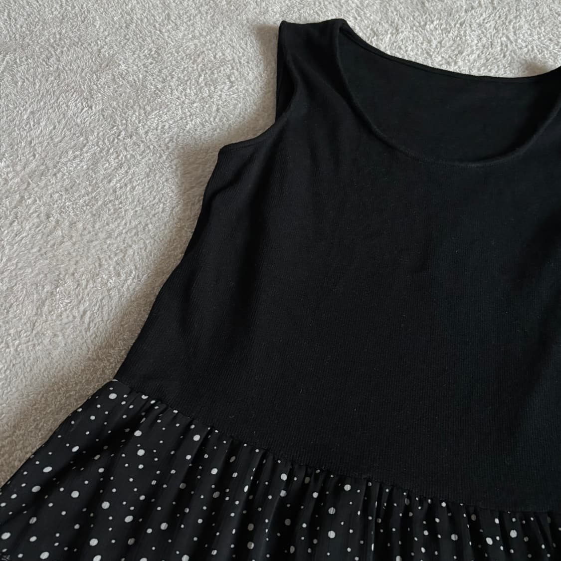 일본빈티지 블랙 도트 나시 원피스 상품이미지2