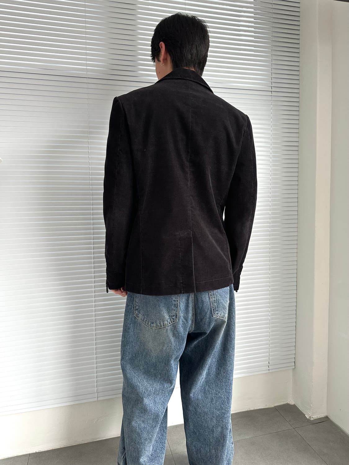 디젤 코듀로이 블랙 지퍼 블레이저 자켓 상품이미지2