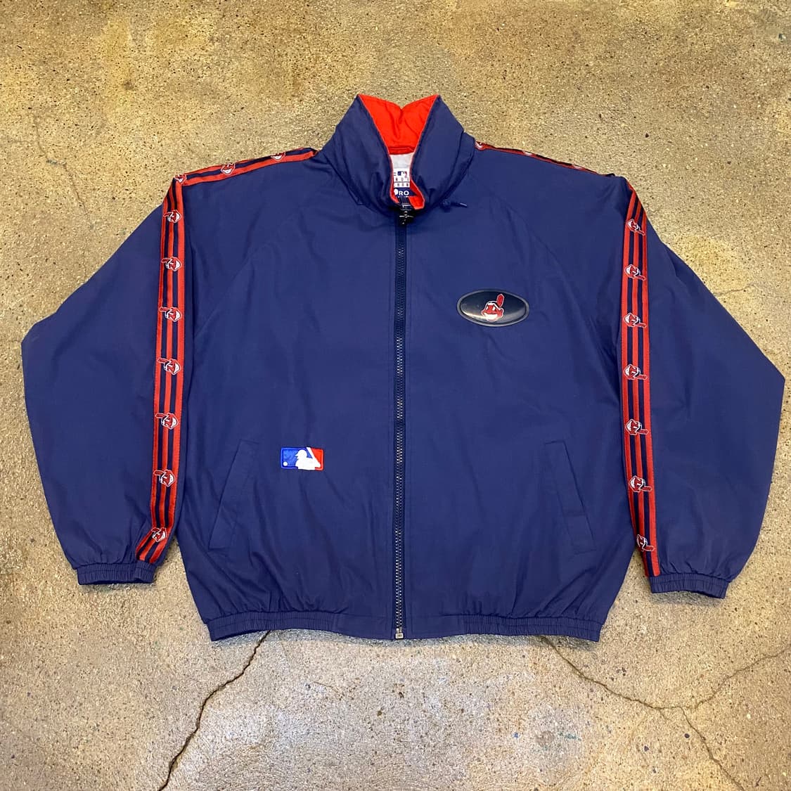 90s Made in Korea 미국 빈티지 인디언스  바람막이 자켓 상품이미지1