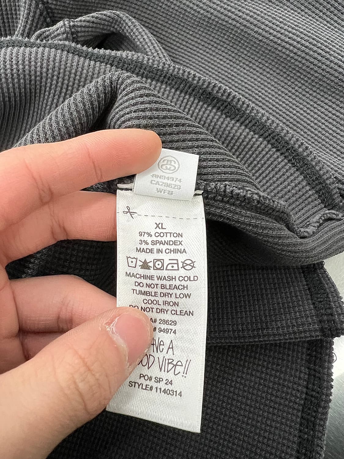 스투시 베이직 스탁 써멀 롱 슬리브 워시드 블랙 상품이미지10