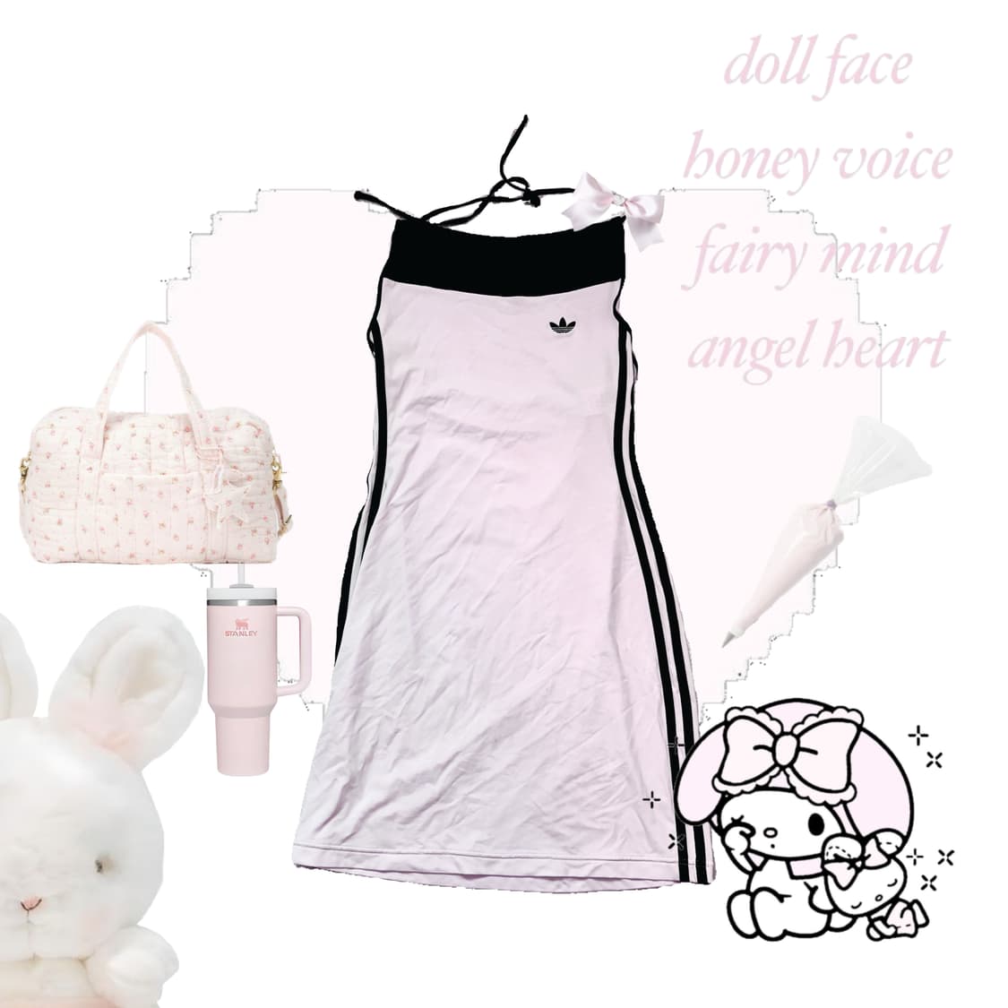 아디다스 핑크 홀터넥 원피스 상품이미지1