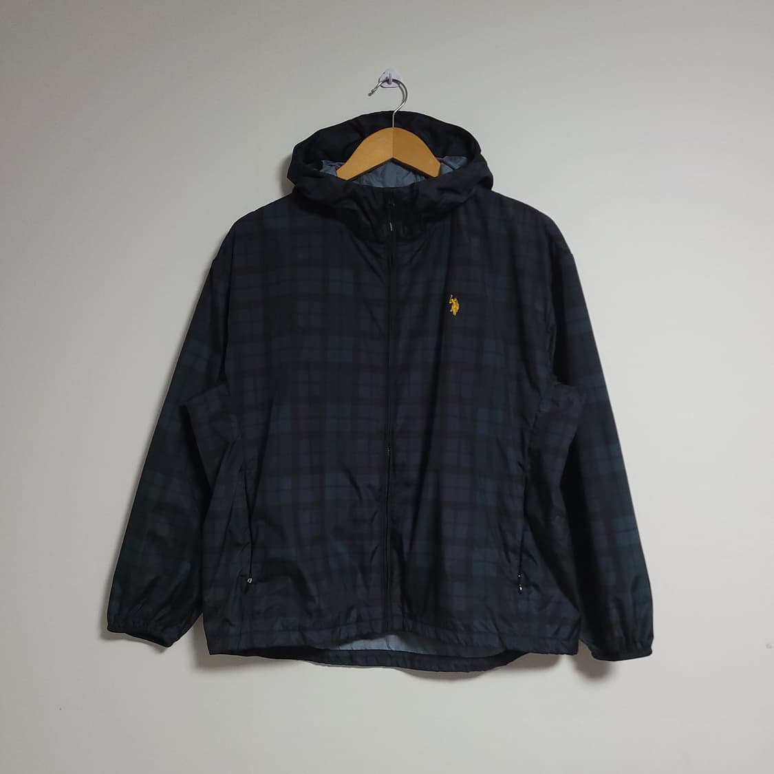 (95) U.S.POLO 폴로아센 체크 후드집업 바람막이 점퍼 상품이미지1