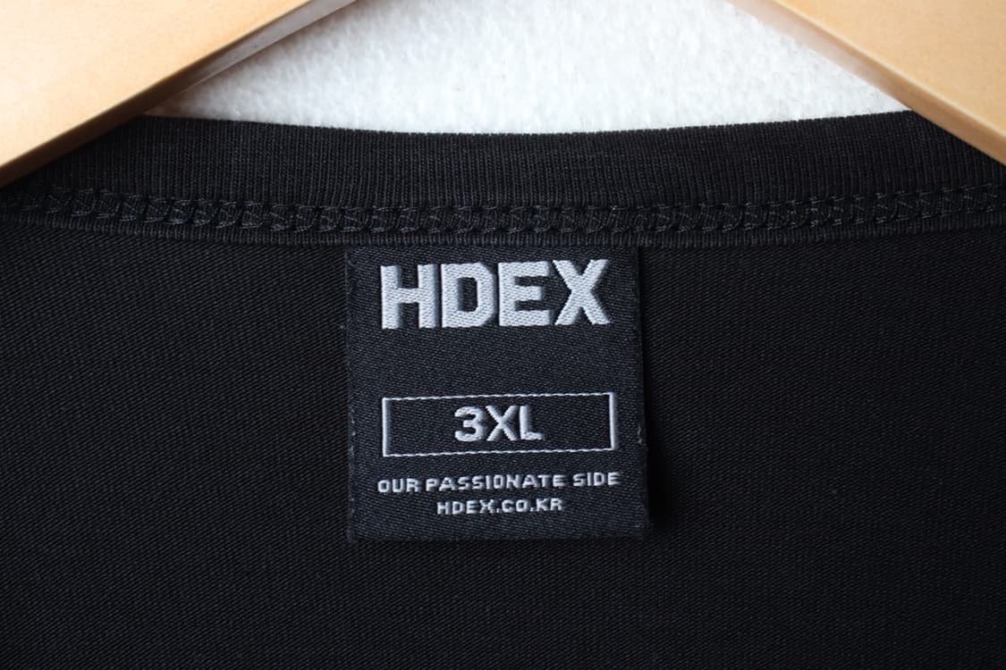 (3XL) 에이치덱스 반팔 티셔츠 빅사이즈 무지 블랙 머슬핏-H32104 상품이미지5