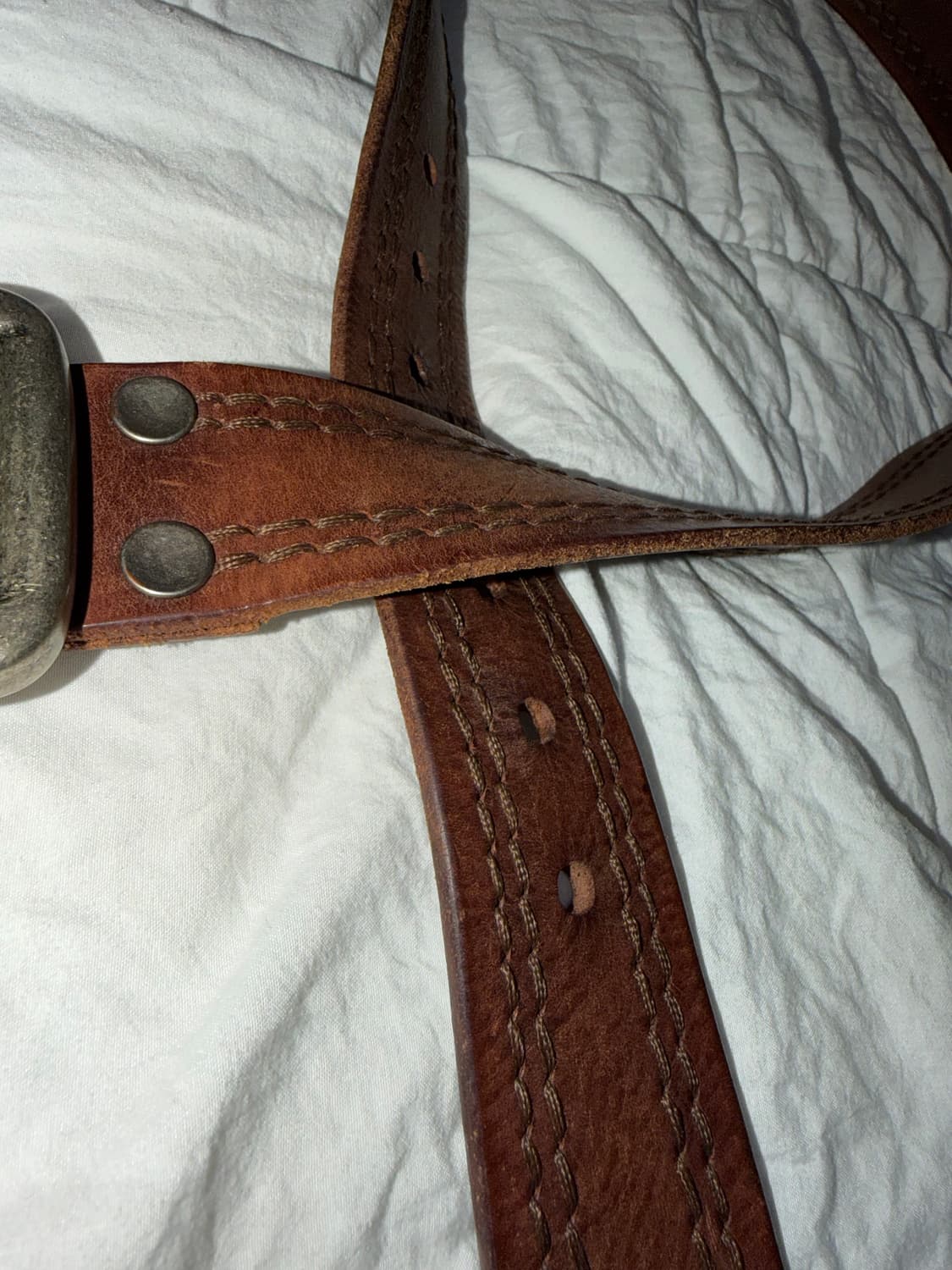 Vintage Distressed Leather Belt 상품이미지3