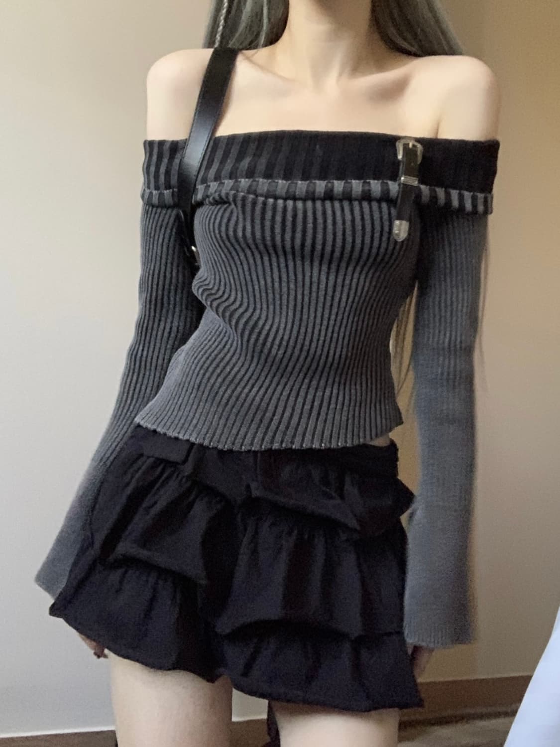 Vintage off shoulder knit 상품이미지1