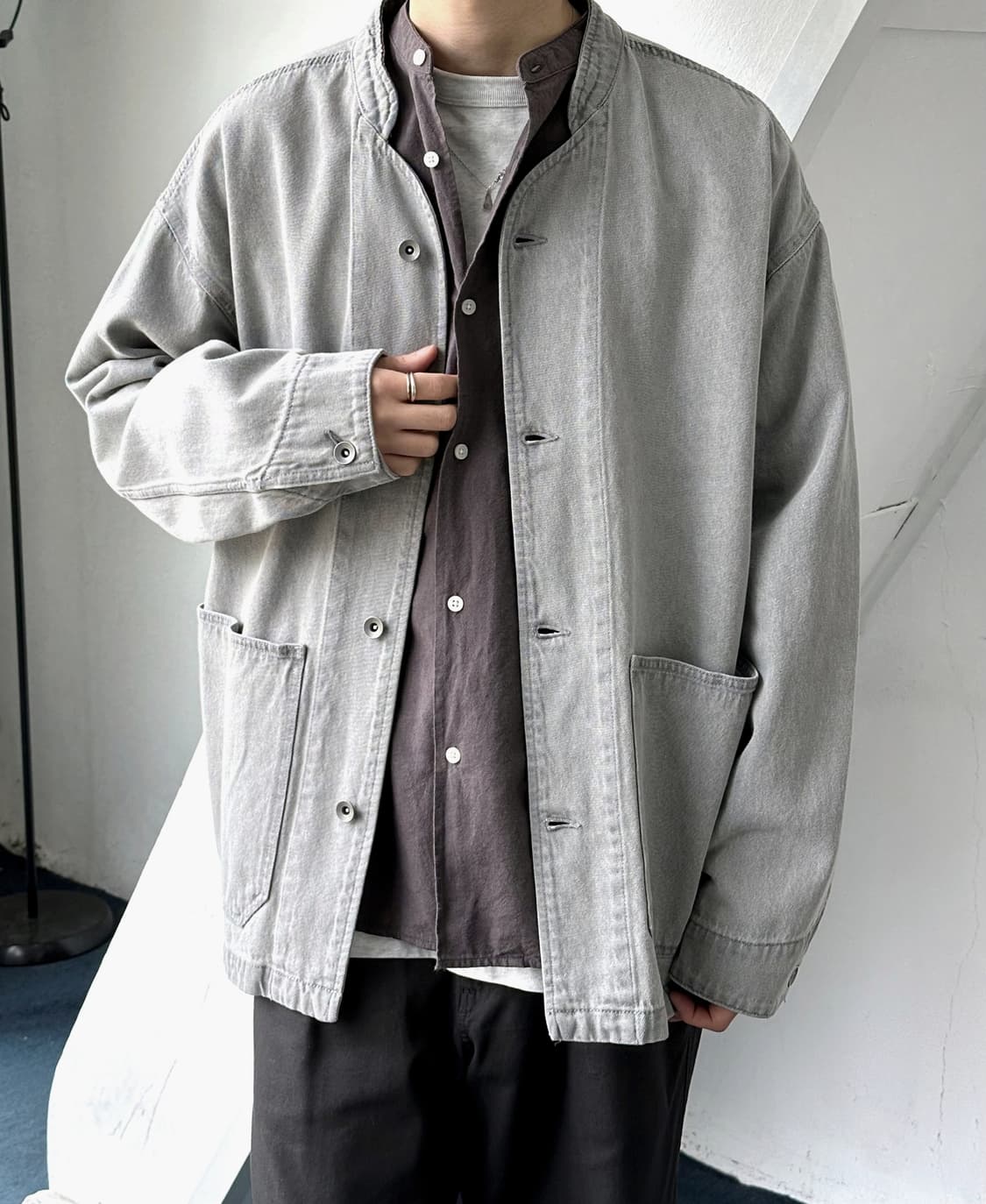 Ice Denim stand collar work jacket 상품이미지8