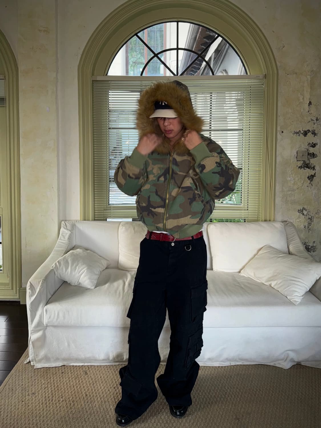 Reversible Camo Fur Bomber 상품이미지2