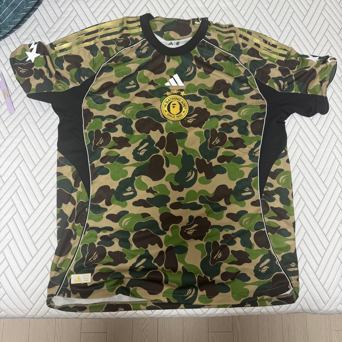 (3XL) 아디다스x베이프 풋볼저지 그린카모 상품이미지1