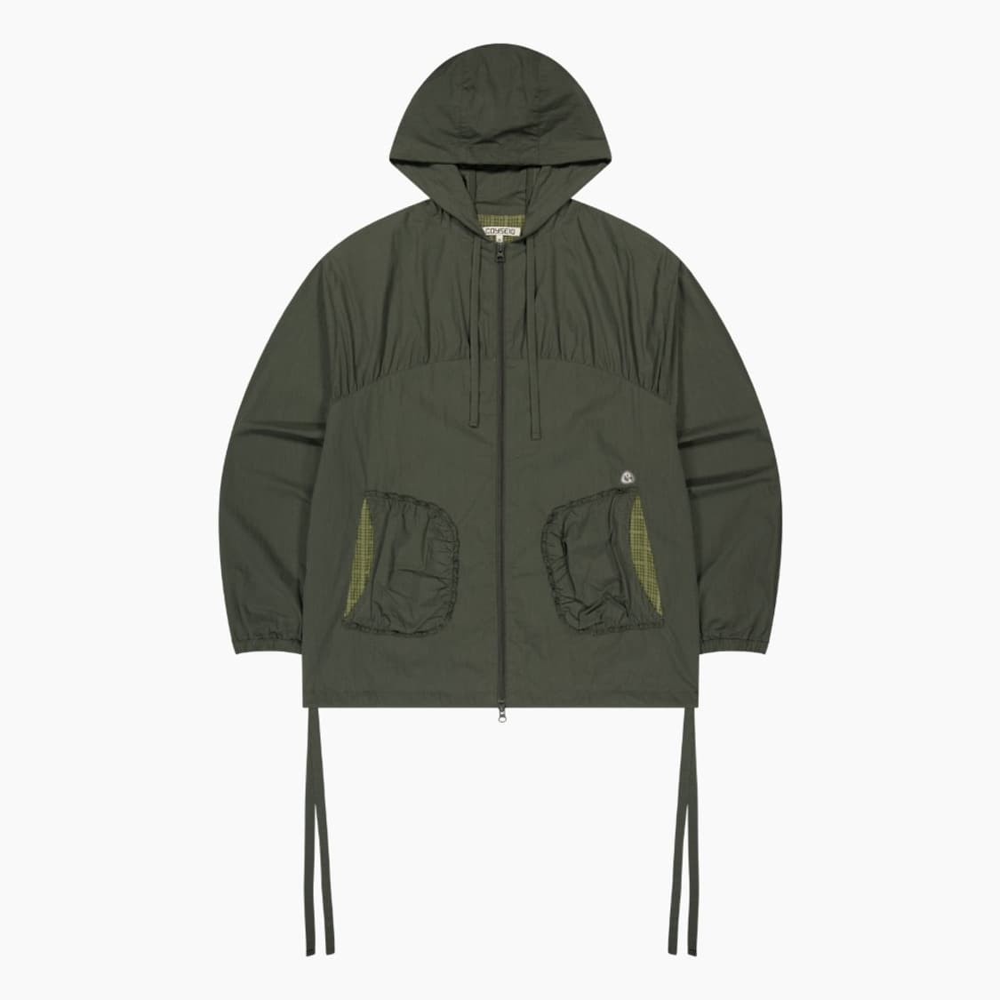 1 코이세이오 체크 링클스 윈드 브레이커 올리브 새제품 판매 상품이미지1