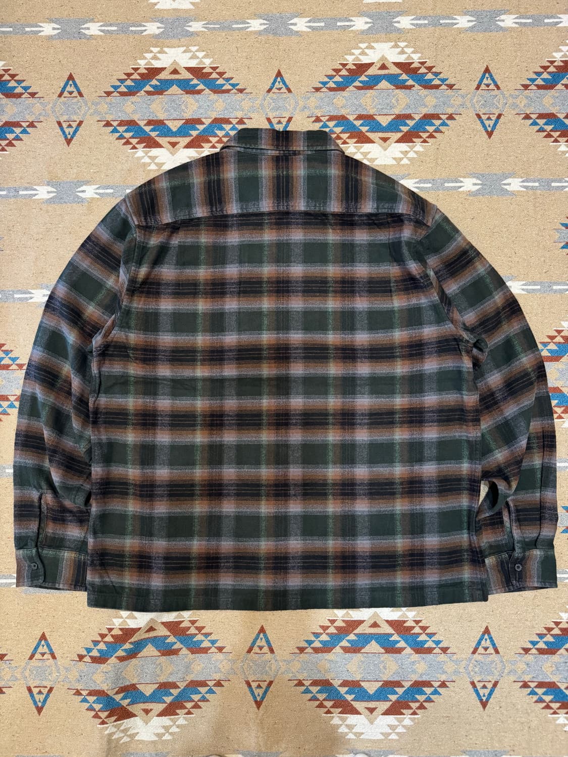 [L] 슈프림 쉐도우 플레이드 플란넬 집업 셔츠 그린 - 24SS 상품이미지6